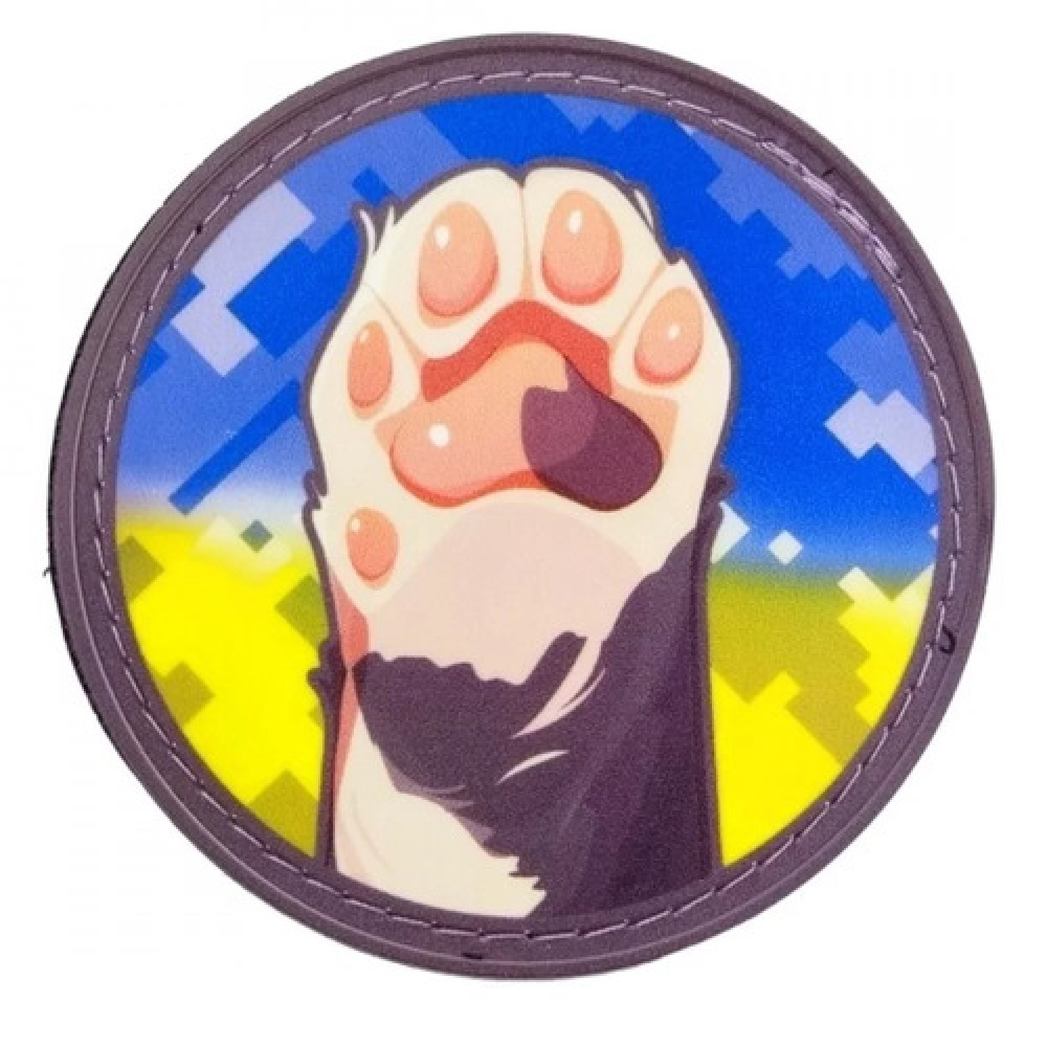 Нашивка Котяча лапа синьо-жовта