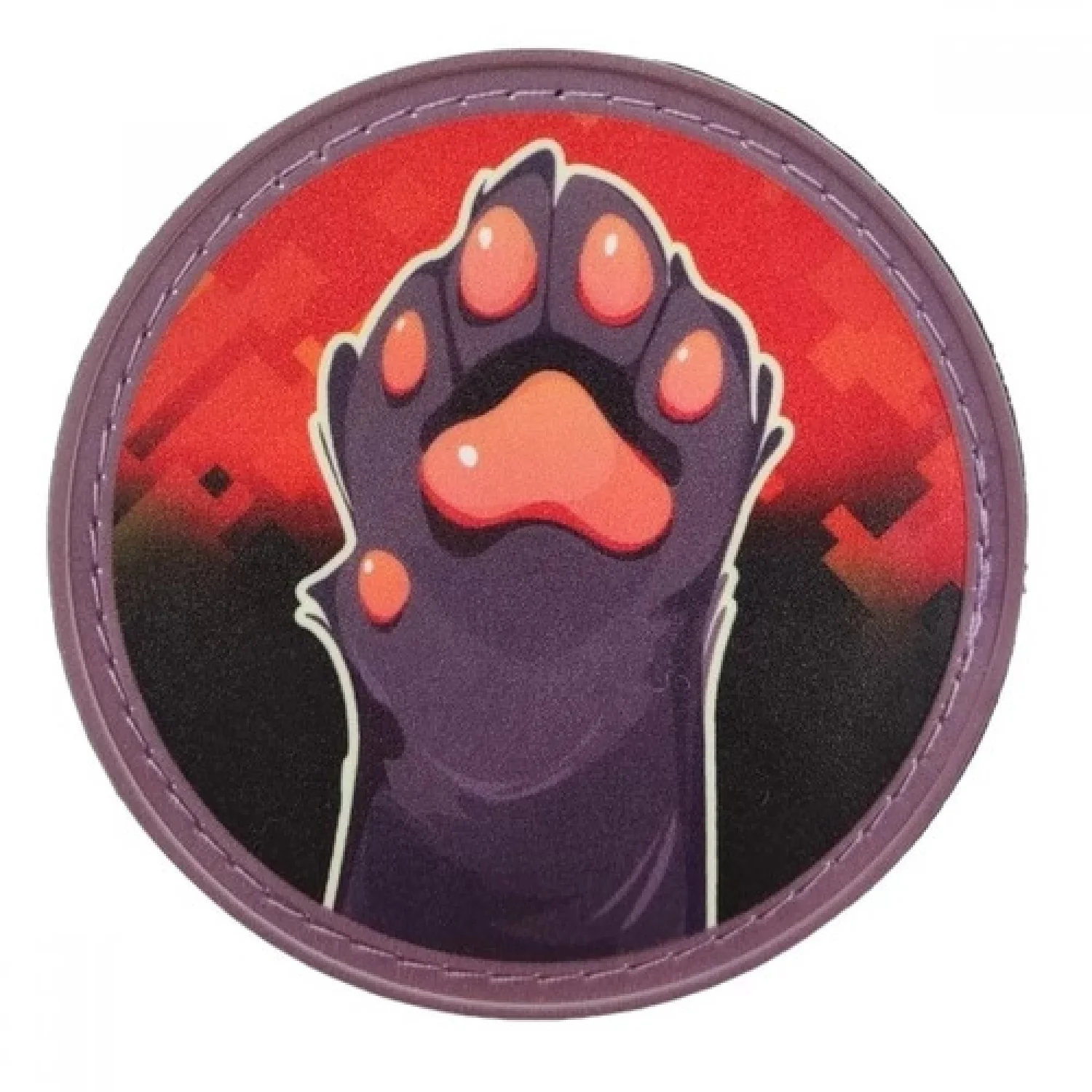 Нашивка Кошачья лапа красно-черная