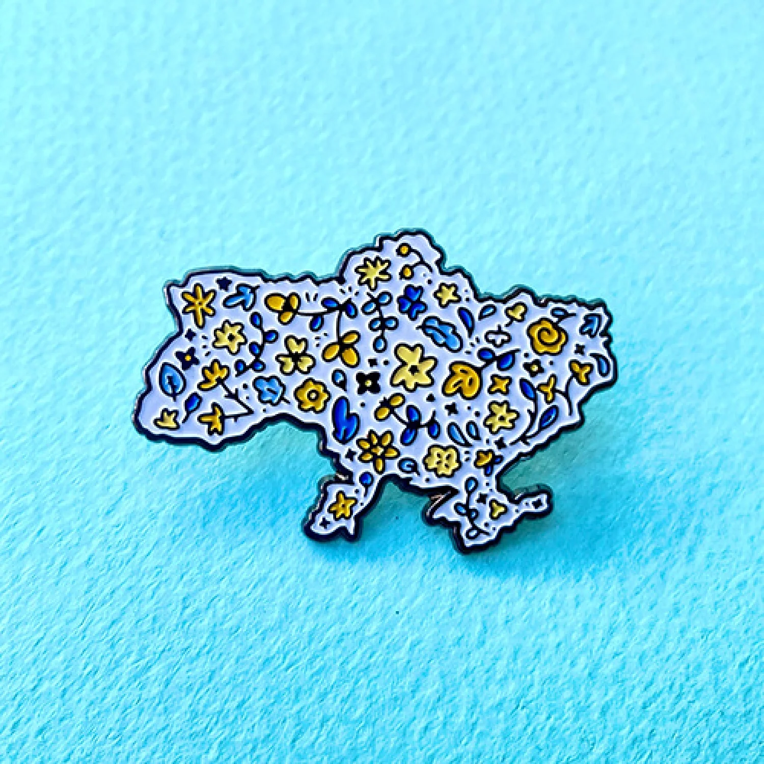 Значок Украина с цветами