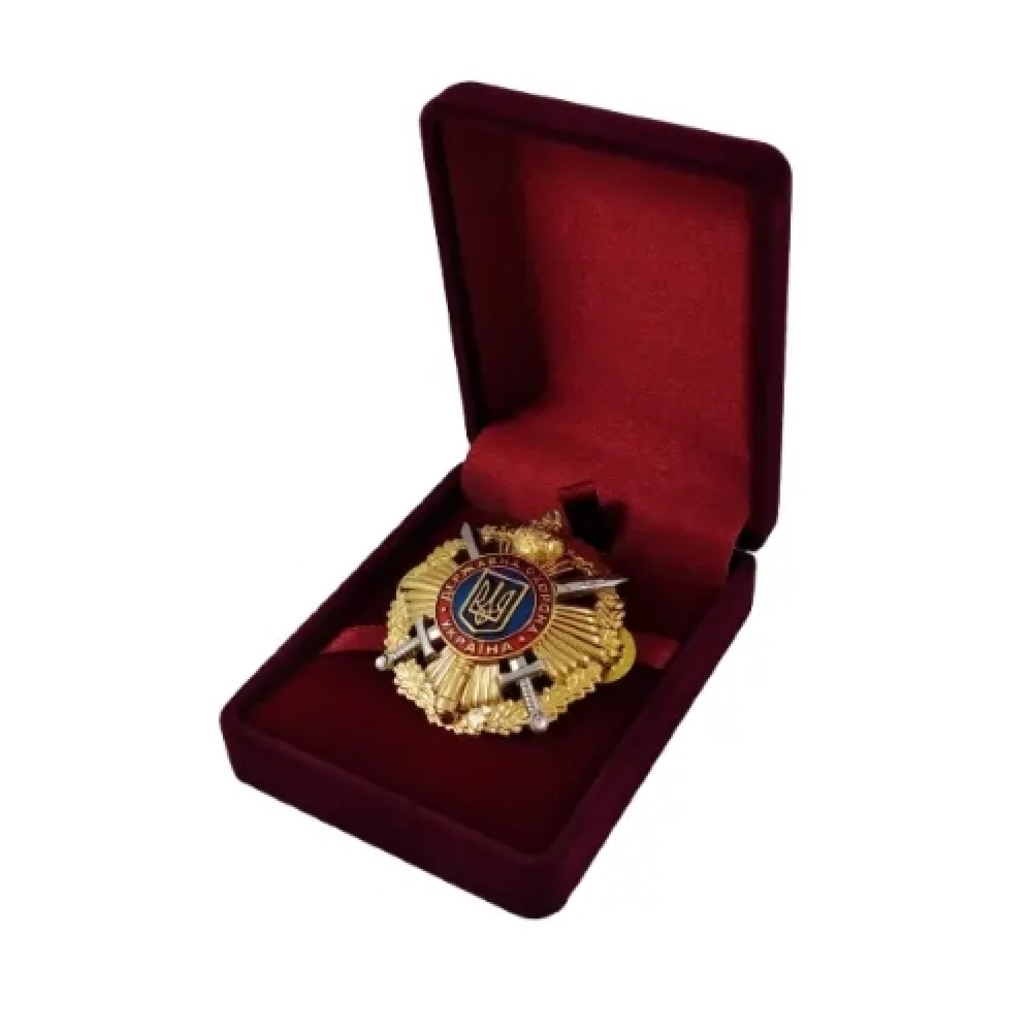 Футляр классический для наград, медалей, орденов, монет, иконок бордовый бархатный