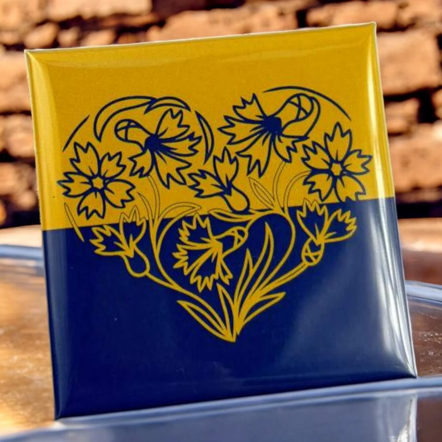 Магніт сувенірний Серце квіти