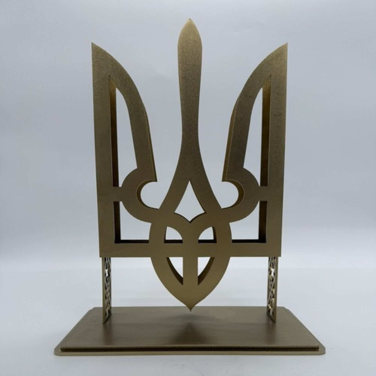 Трезуб большой настольный из нержавеющей стали позолота