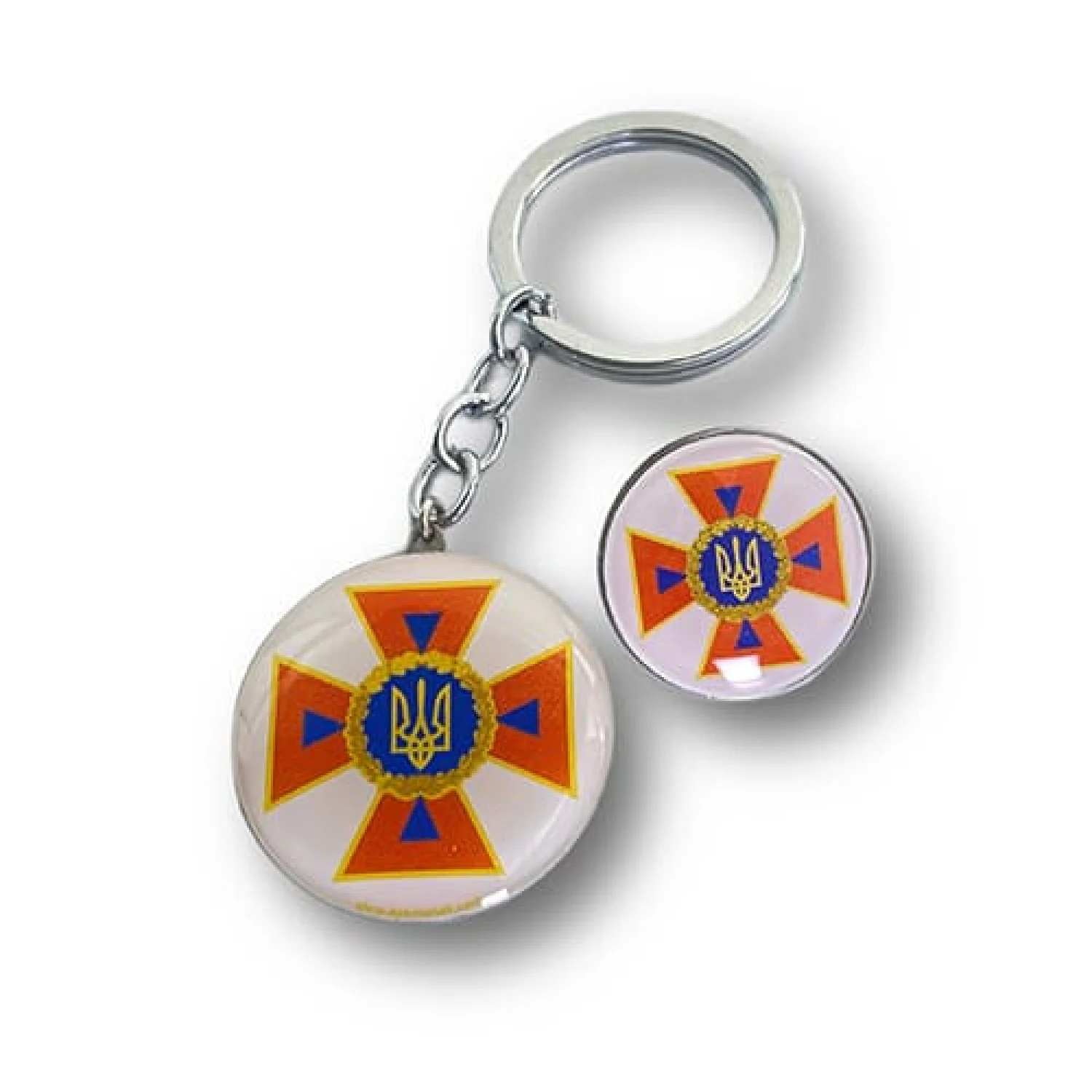 Набір значок+брелок коло ДСНС