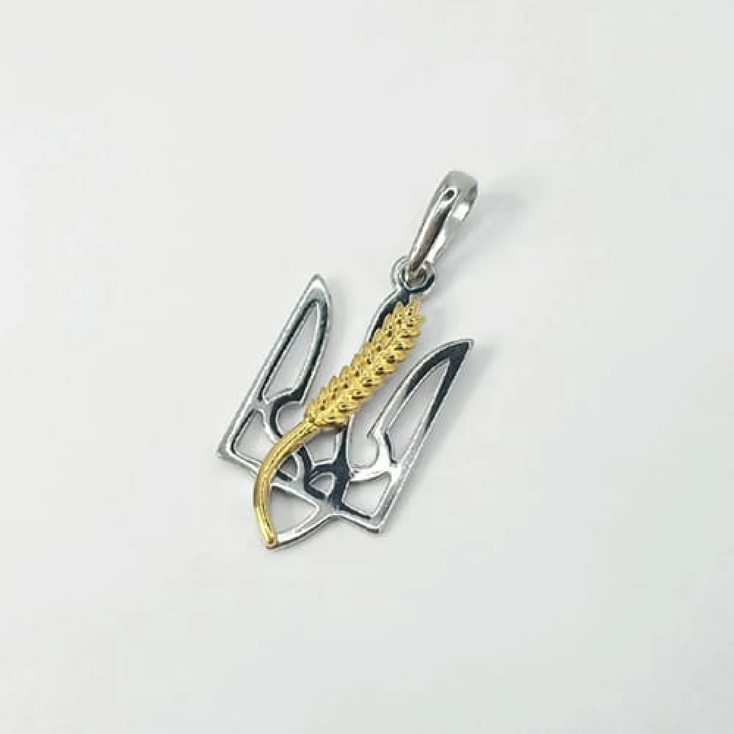 Срібний підвіс "Тризуб" з позолотою