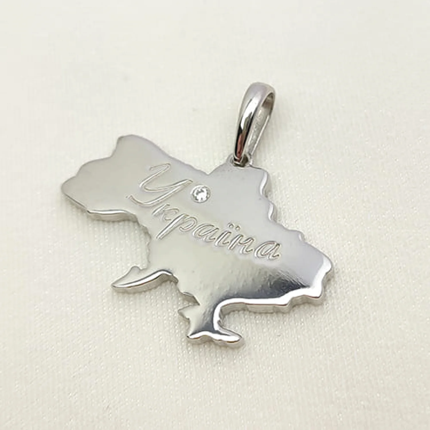 Срібна підвіска мапа України