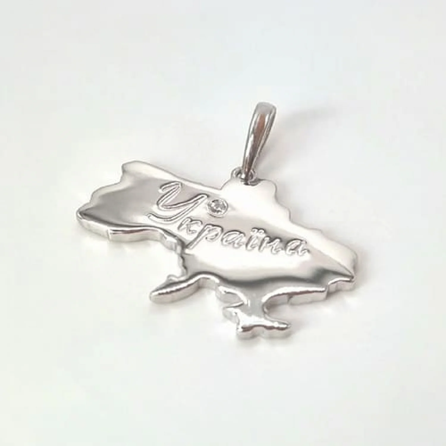 Срібна підвіска мапа України