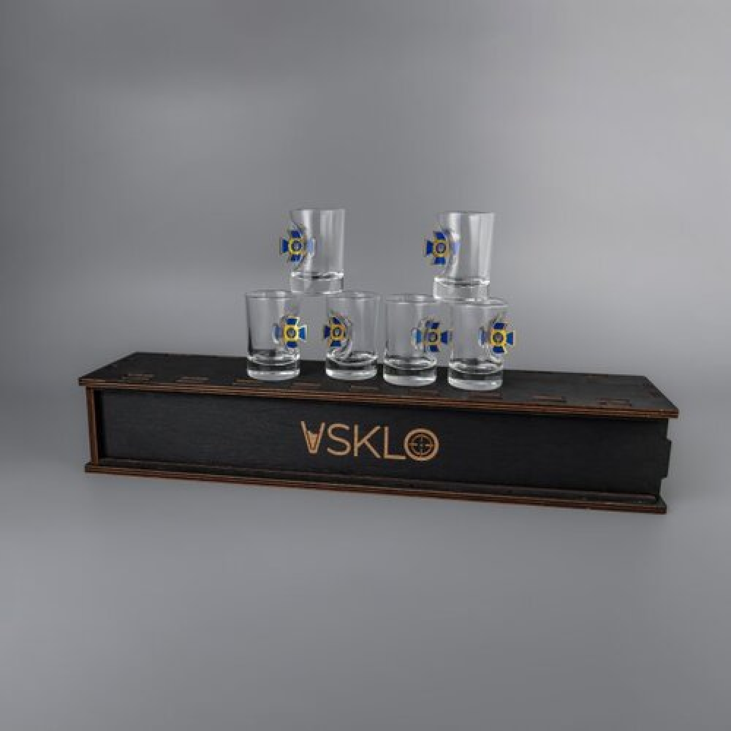 Набір чарок на підставці (СБУ) + пакування