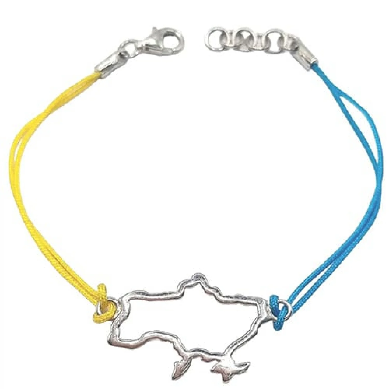 Срібний браслет мапа України