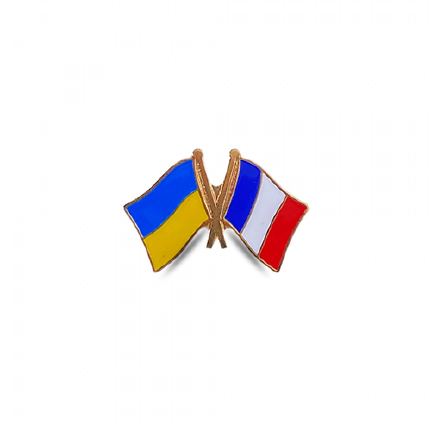 Значок Прапори України/Франції (позолота)