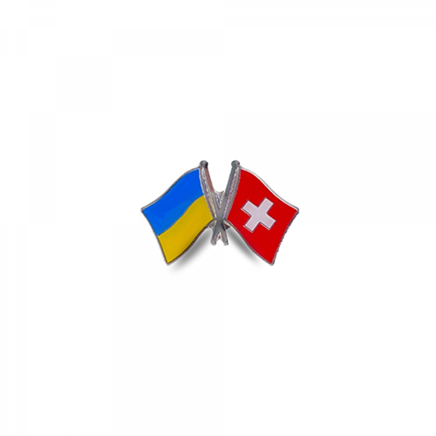 Значок прапори України / Швейцарії