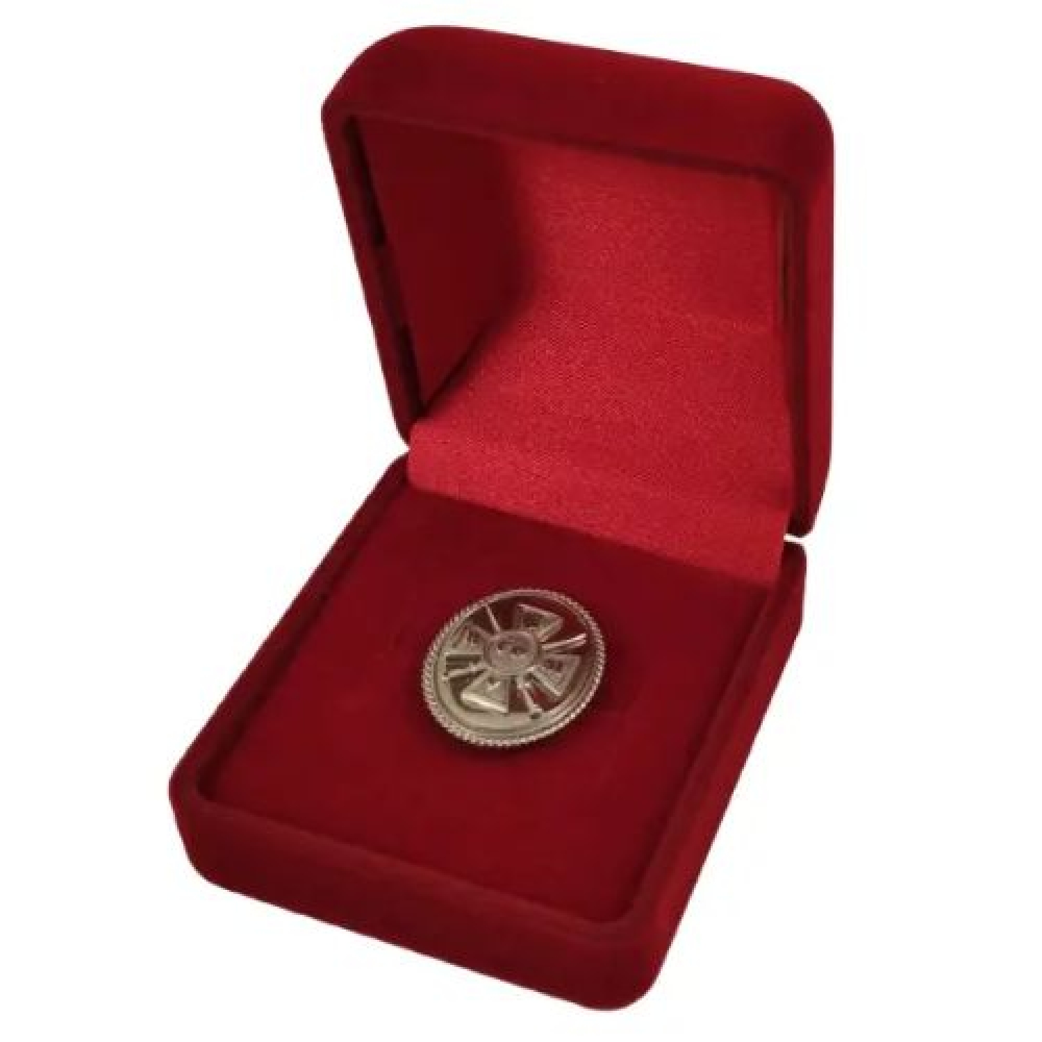 Футляр квадратный для наград, медалей, орденов, монет, значков красный бархатный