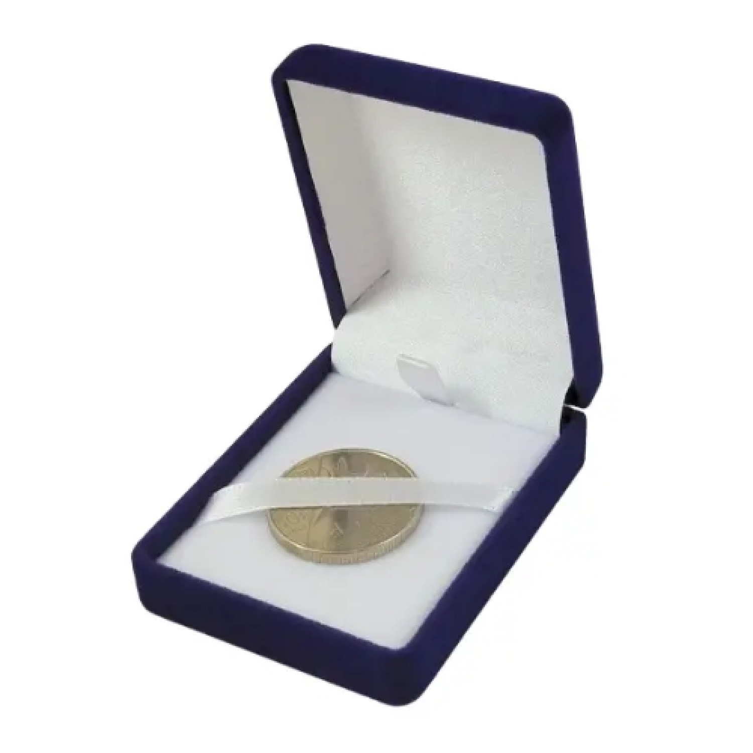 Футляр классический для наград, медалей, орденов, монет, иконок синий бархатный