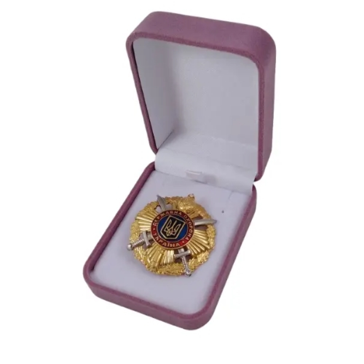 Футляр классический для наград медалей монет иконок розово-серый бархатный