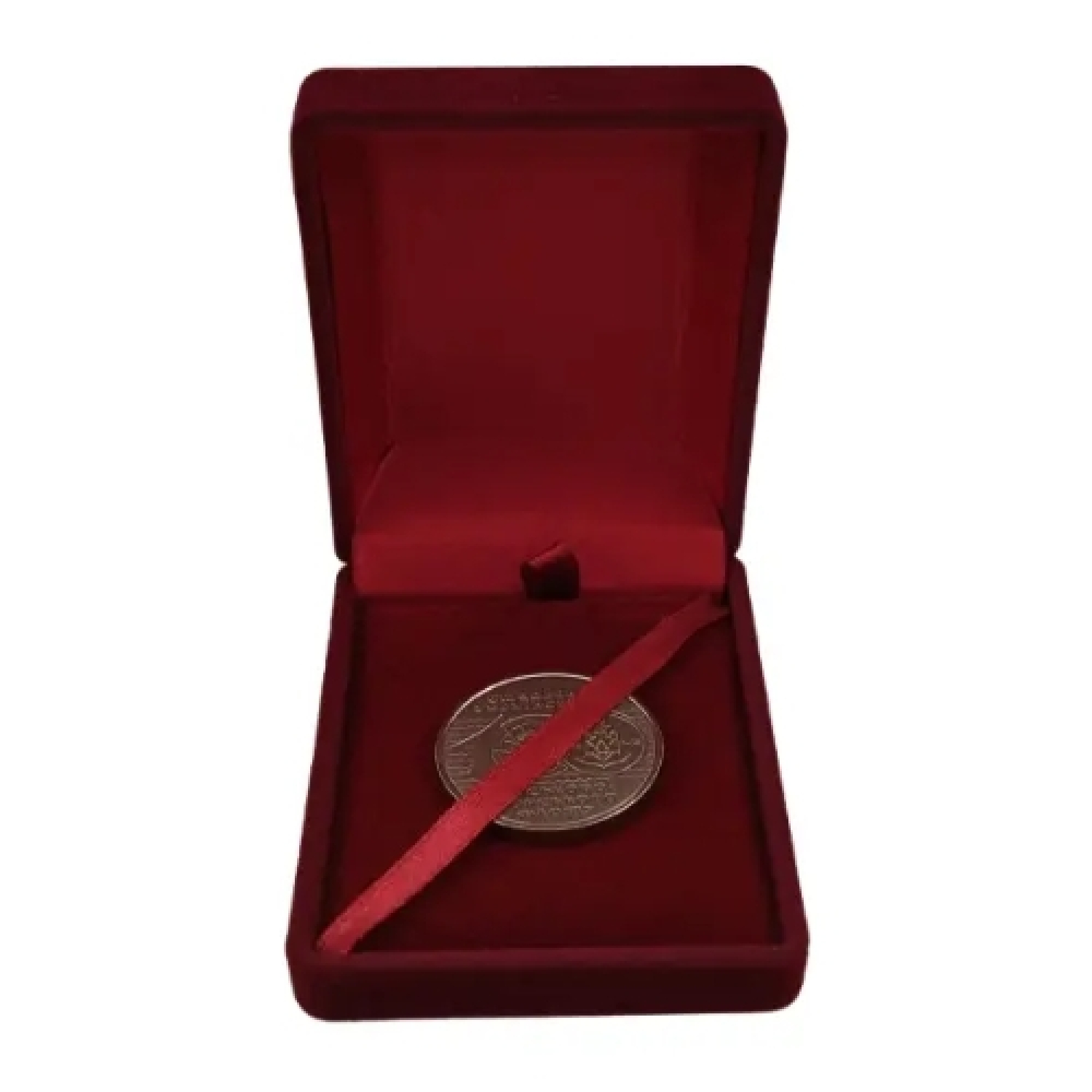 Футляр классический для наград, медалей, орденов, монет, иконок бордовый бархатный ML-15