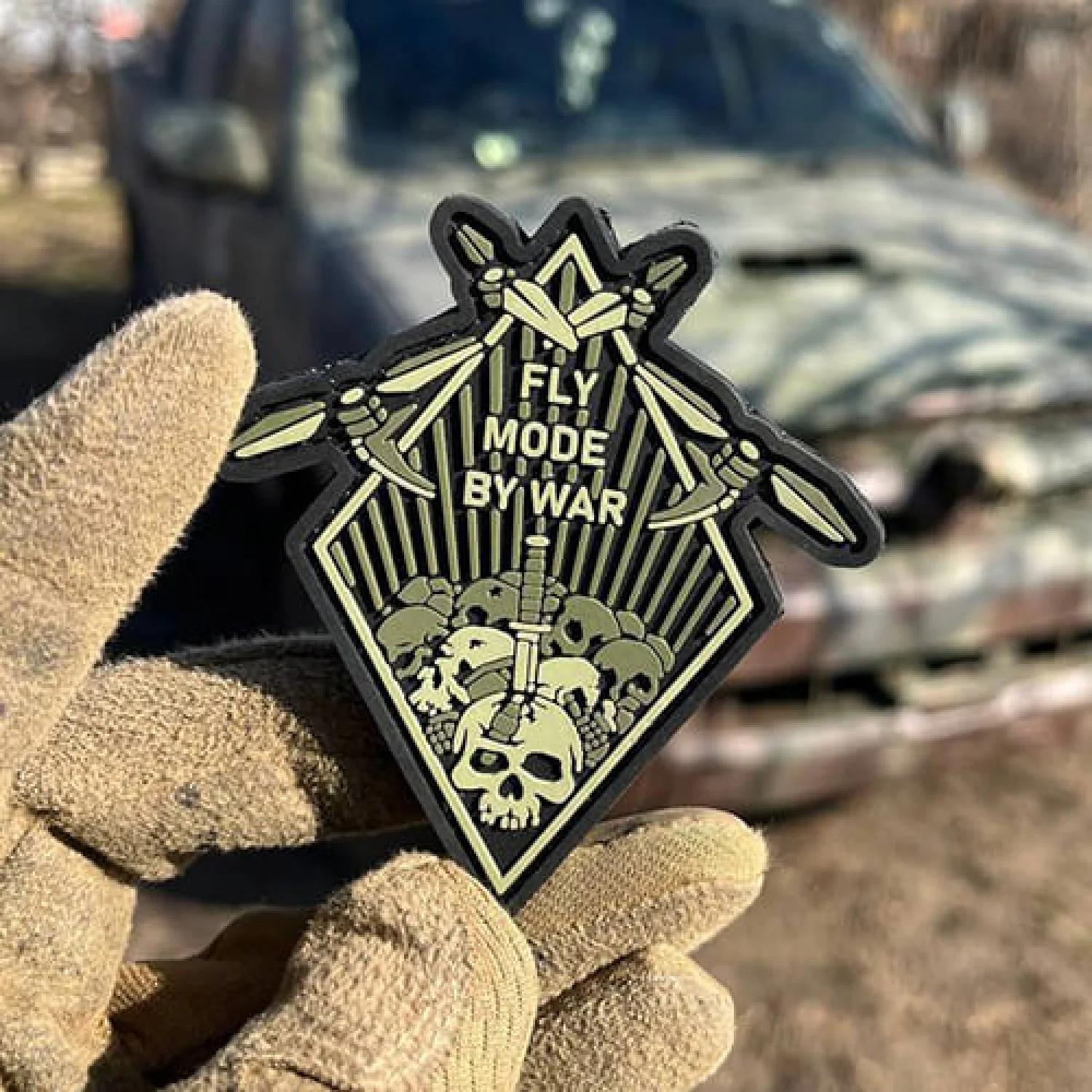 Патч ПВХ FLY MODE BY WAR олива