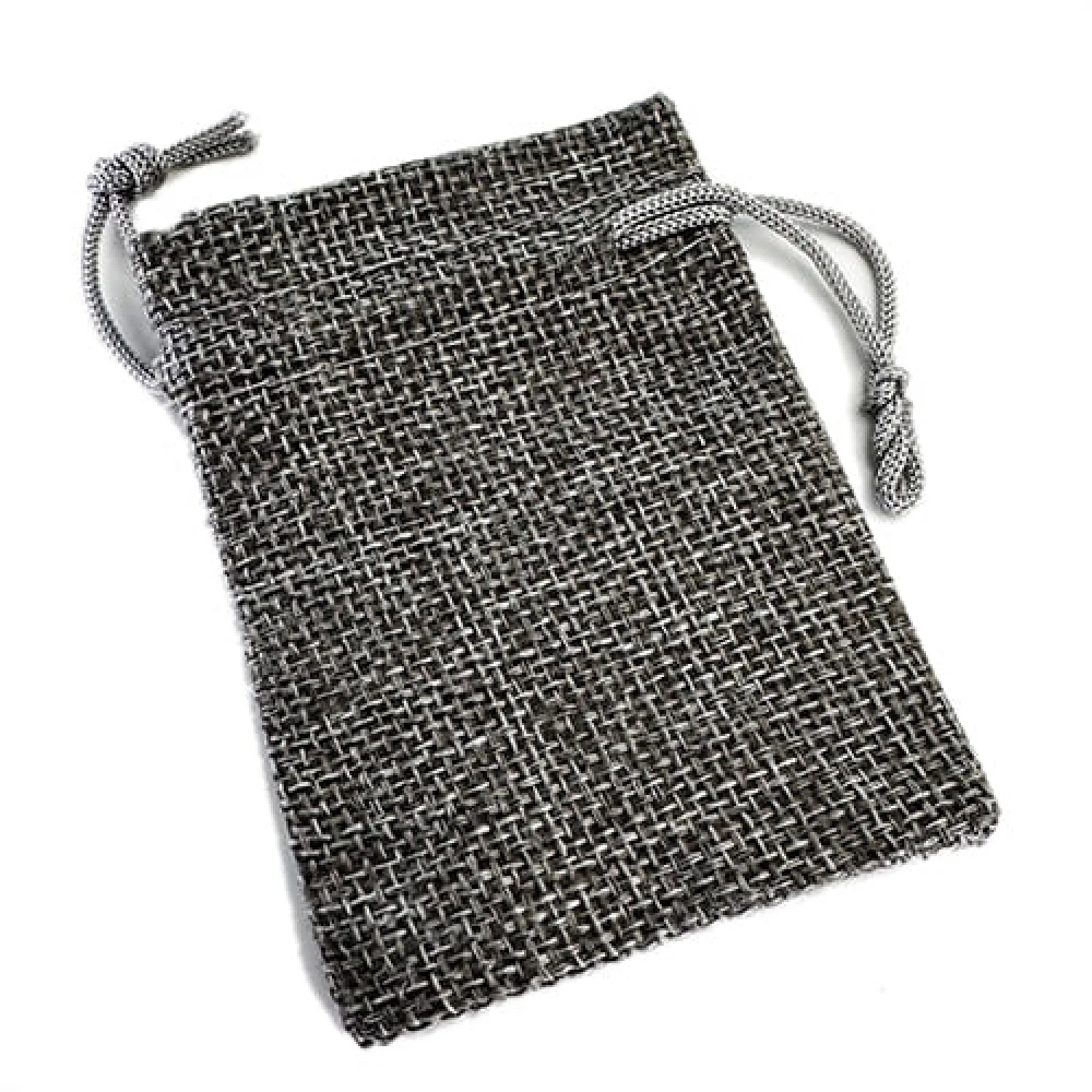 Подарунковий мішечок з мішковини на затяжках.