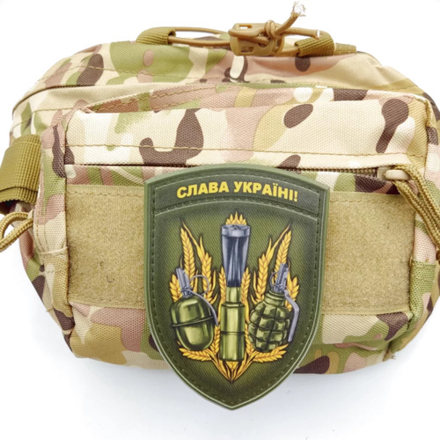 Шеврон с гербом Слава Украине олива