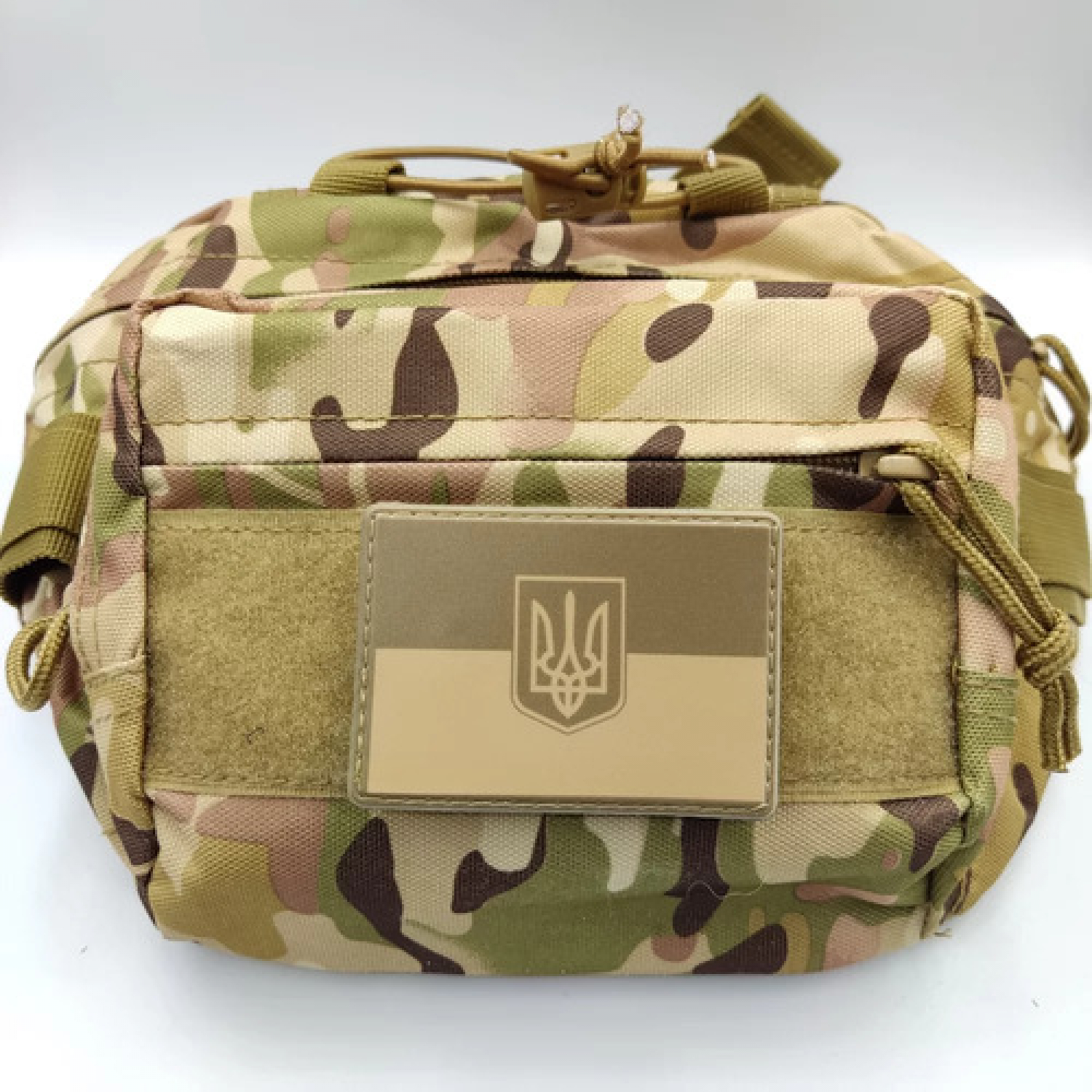 Нашивка флаг Украины полевой оливковый с гербом 50*70 мм