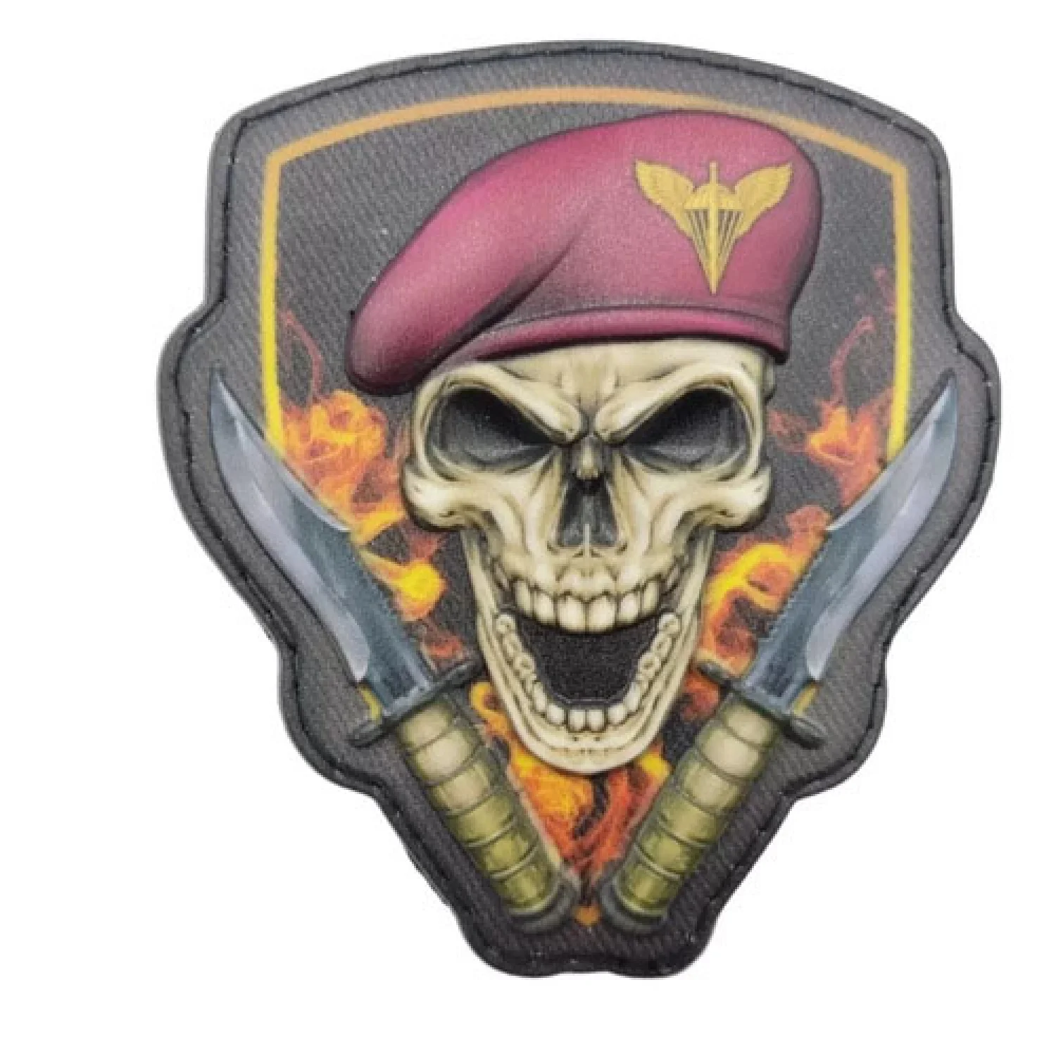 Шеврон Череп в береті ДШВ об'ємний