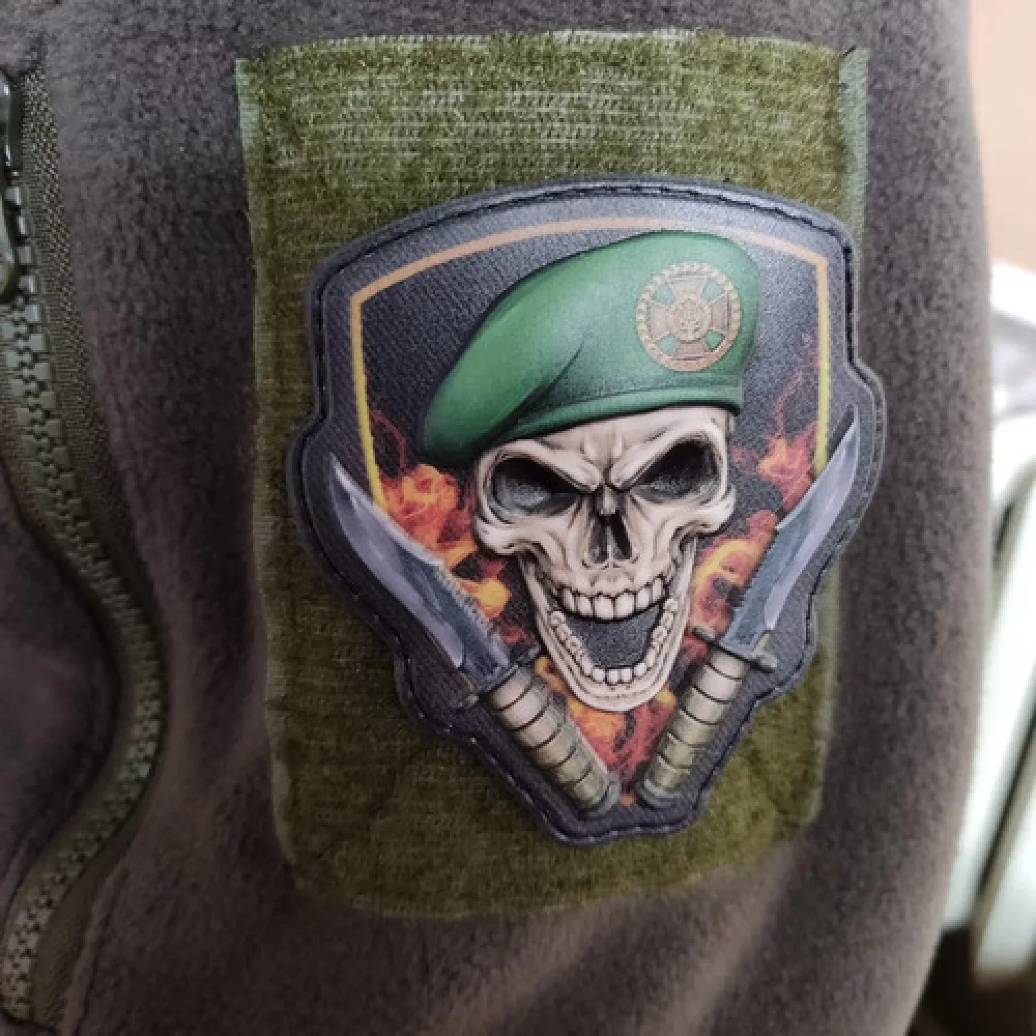 Шеврон Череп в береті ДПСУ об'ємний