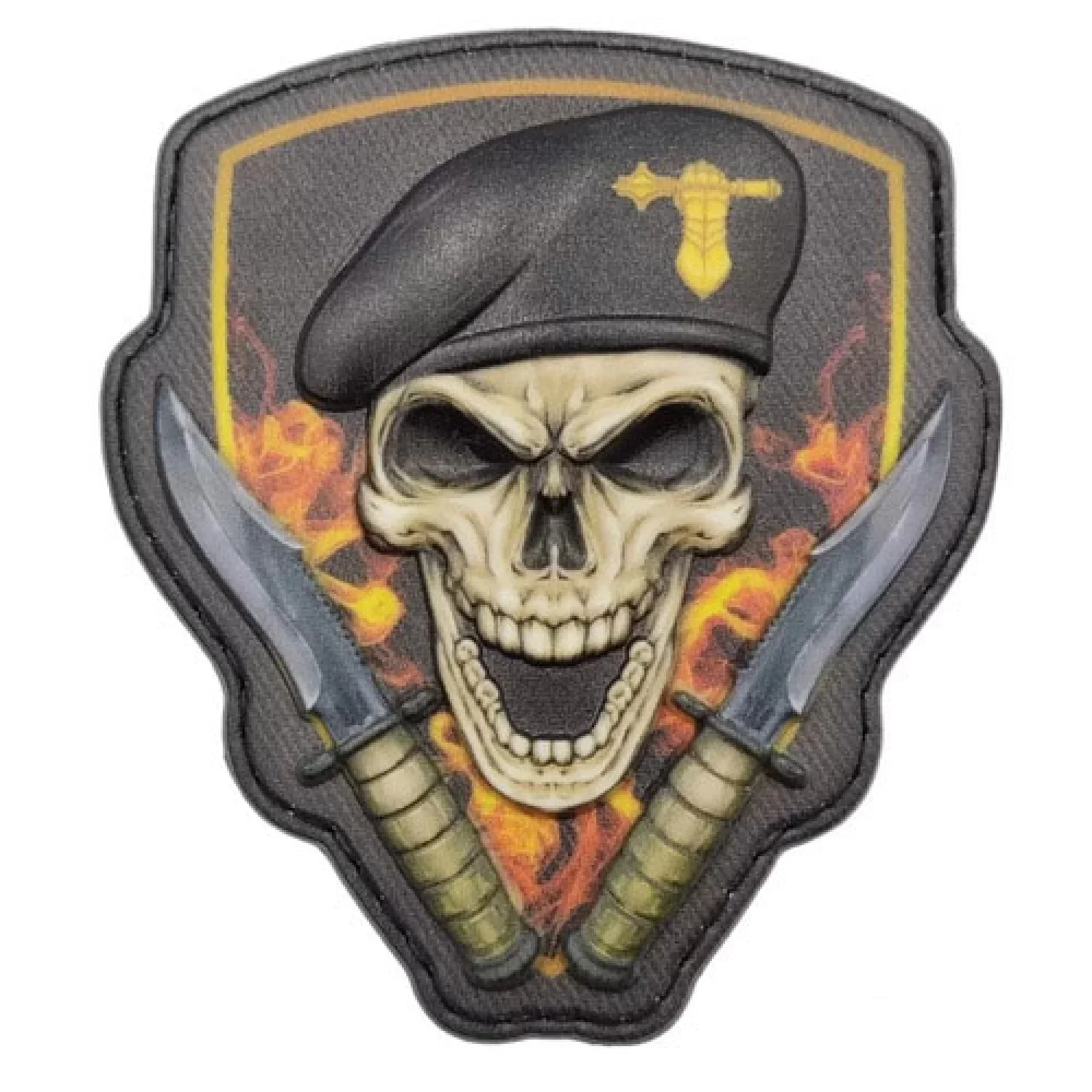 Шеврон Череп в береті Танкові війська об'ємний