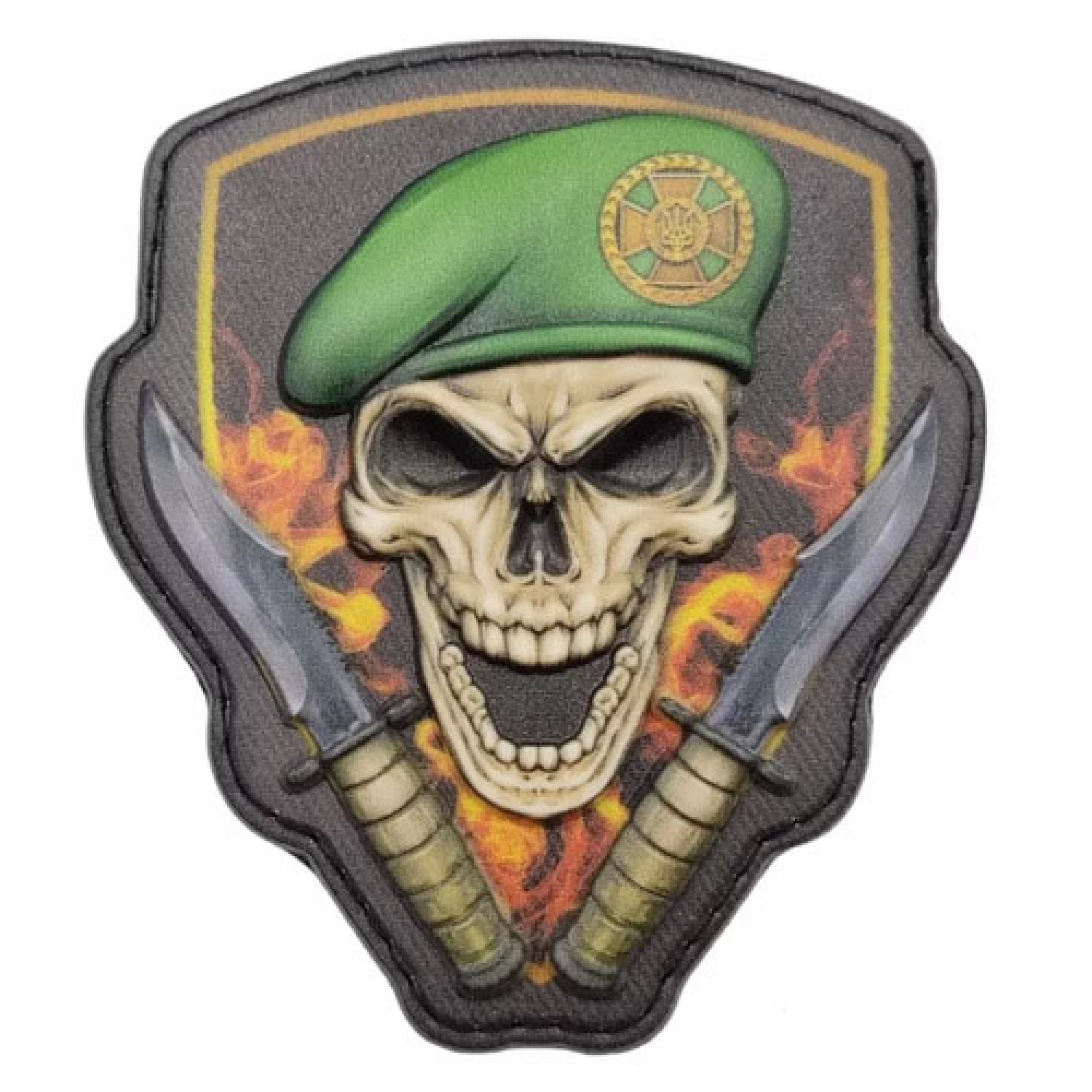 Шеврон Череп в берете ДПСУ объемный