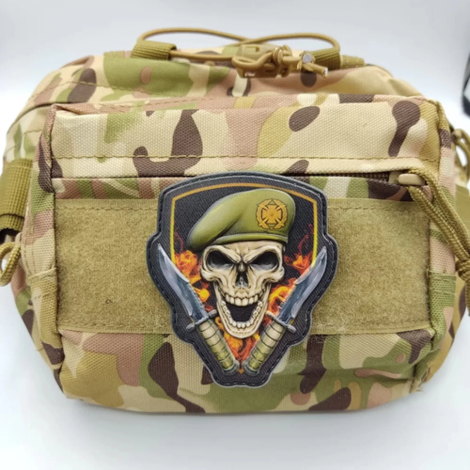 Шеврон Череп в береті Сухопутні війська об'ємний