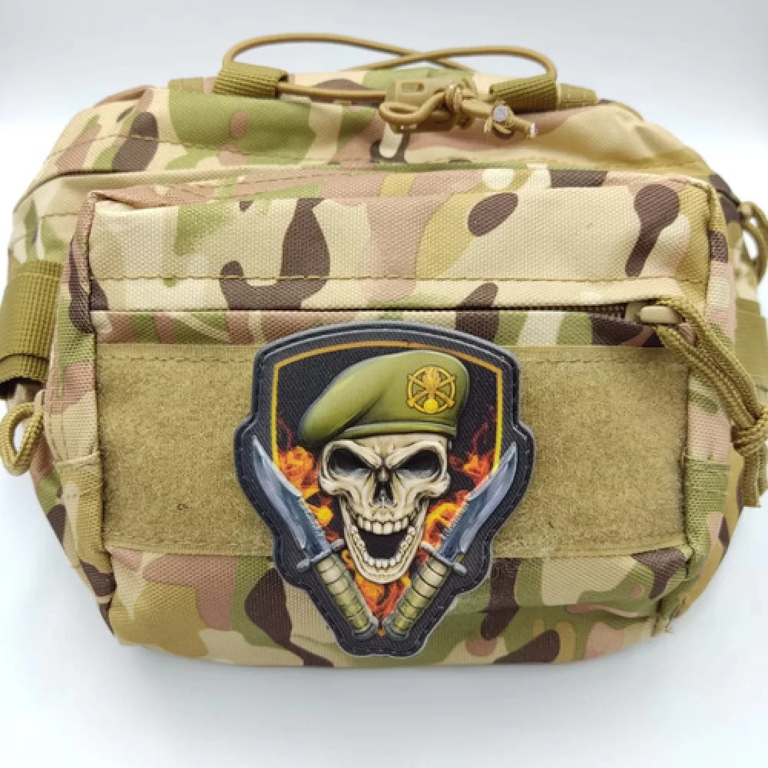 Шеврон Череп в берете Механизированные войска объемный