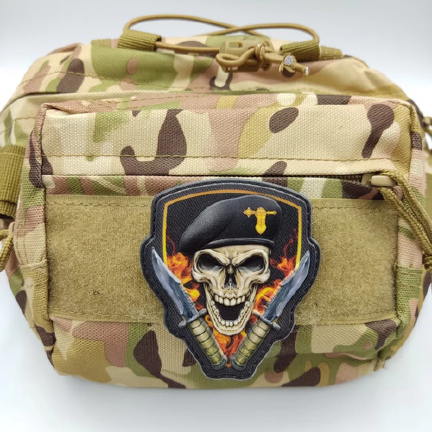 Шеврон Череп в берете Танковые войска объемный