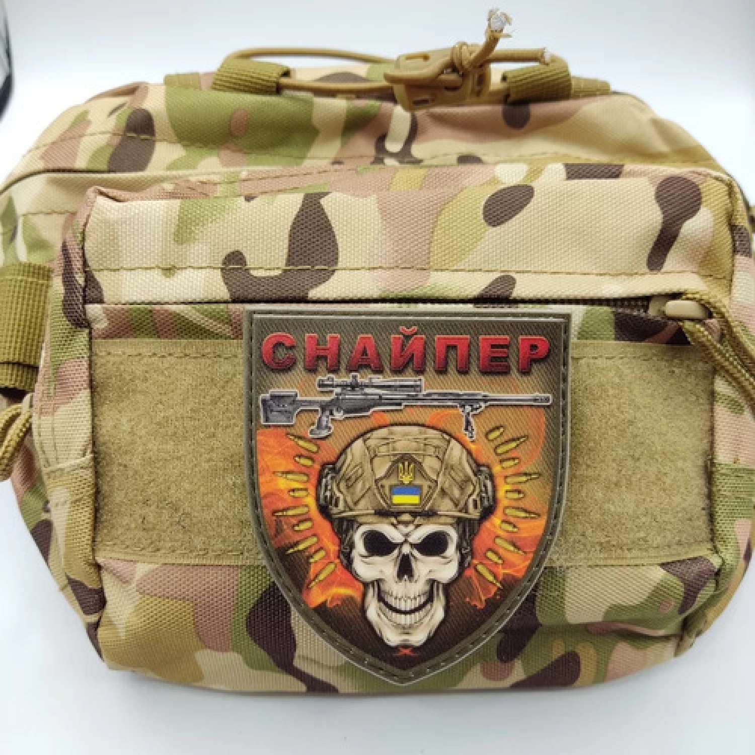 Снайперський шеврон череп в шоломі