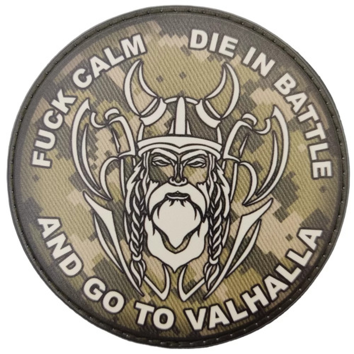Шеврон Fuck calm die in battle and go to valhalla пиксель
