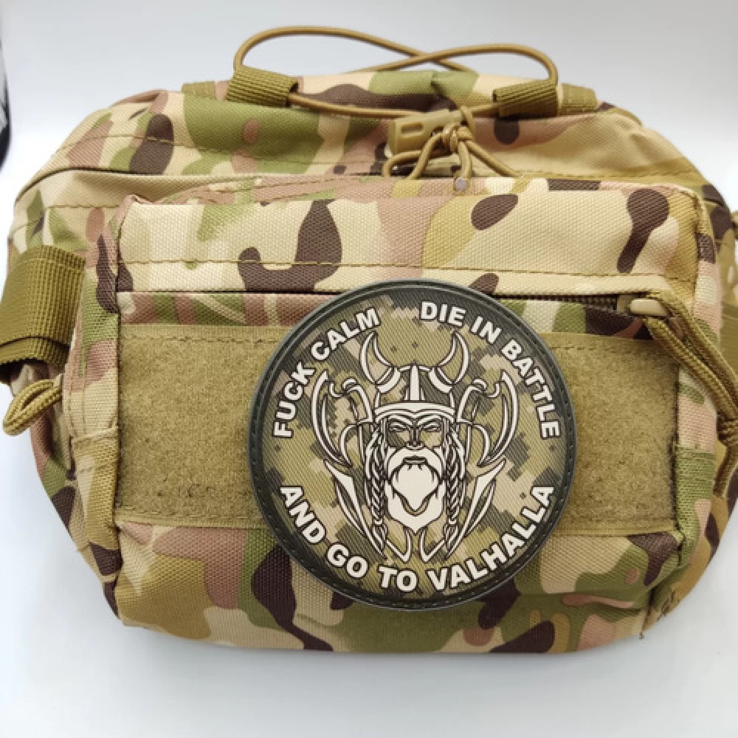 Шеврон Fuck calm die in battle and go to valhalla пиксель