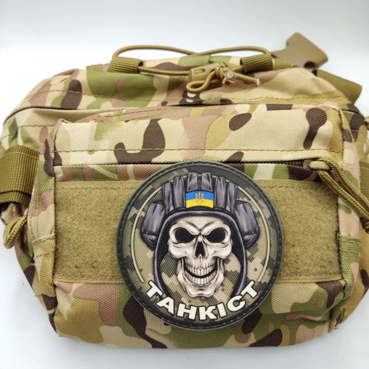 Шеврон Танкіст череп піксель