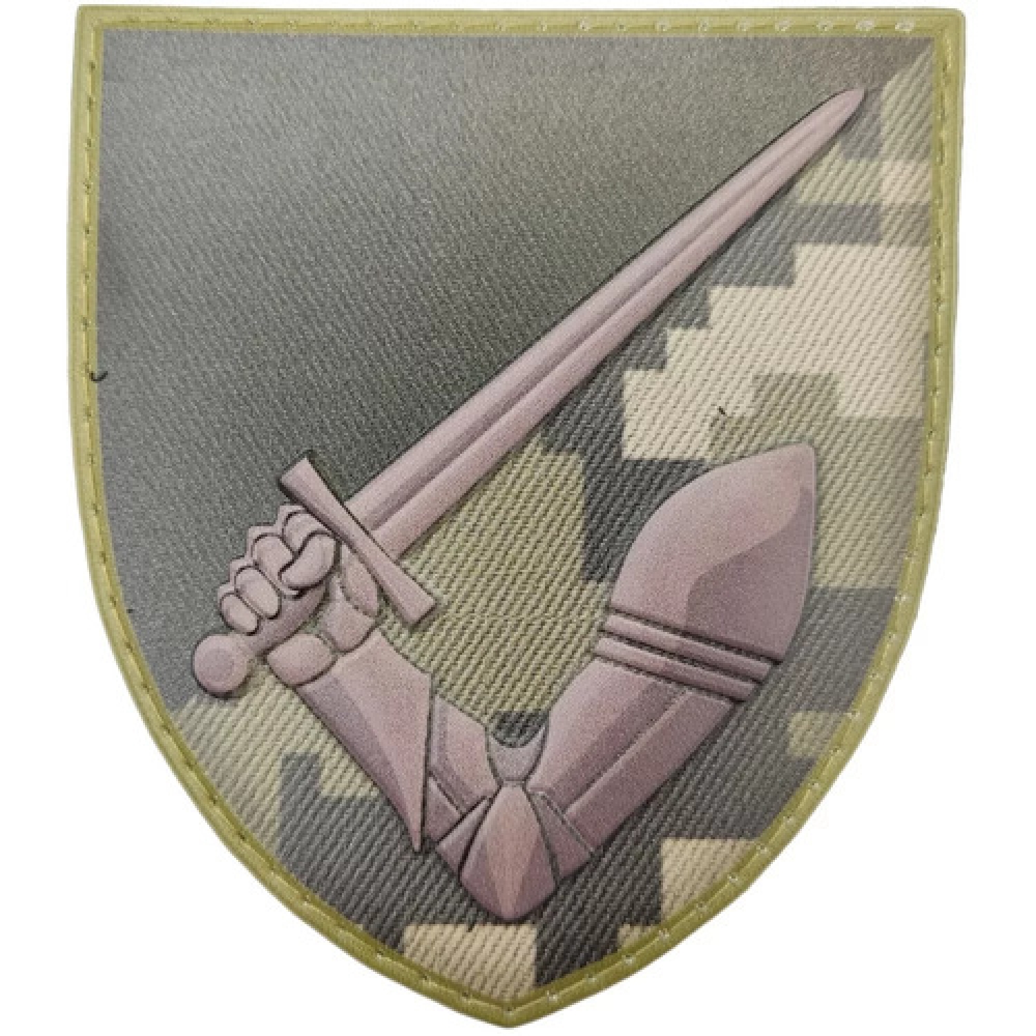 Шеврон рука с мечом 117 ОМБр пиксель