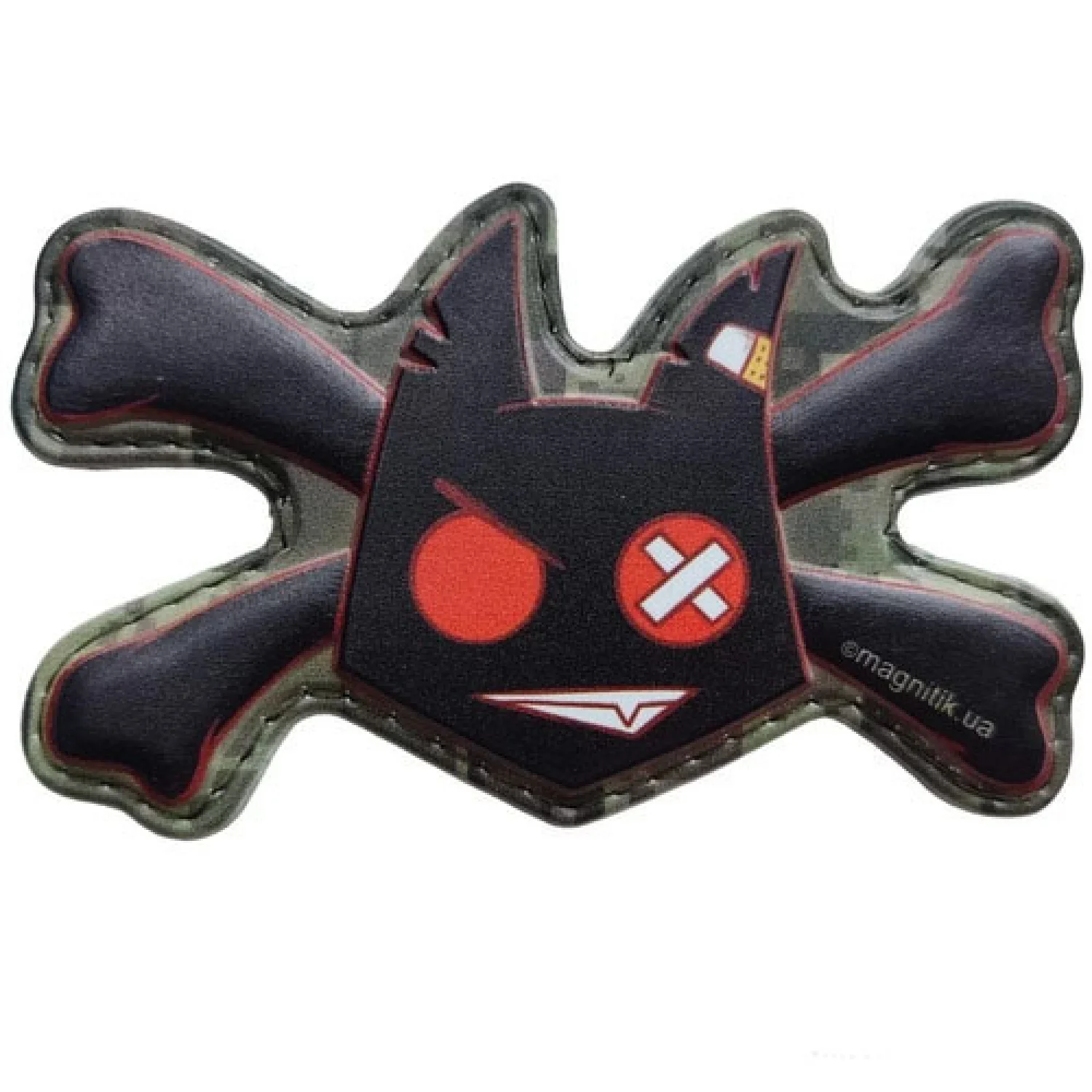 Шеврон Чортеня з кістками чорний