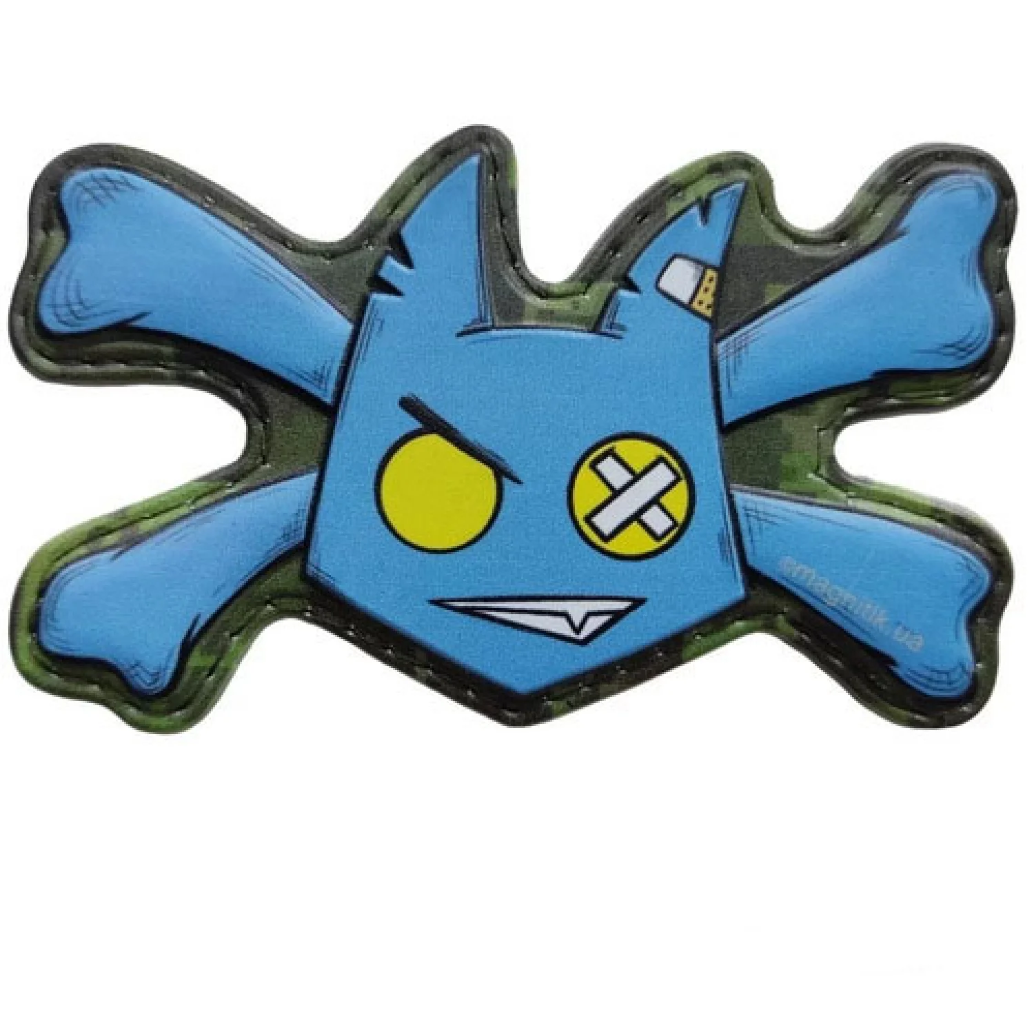 Шеврон Чертенок с костями голубой