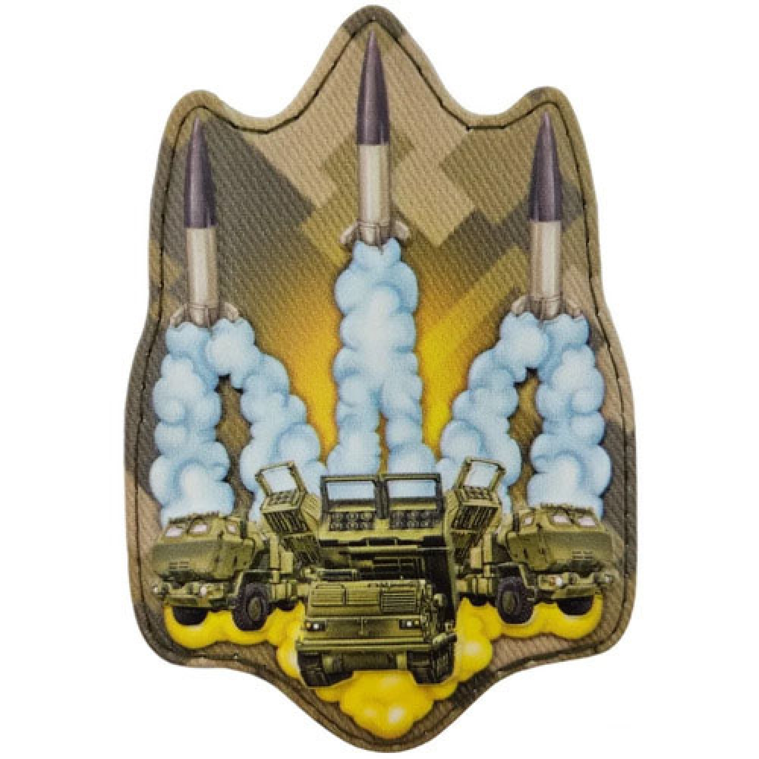 Шеврон Тризуб зі зброї піксель