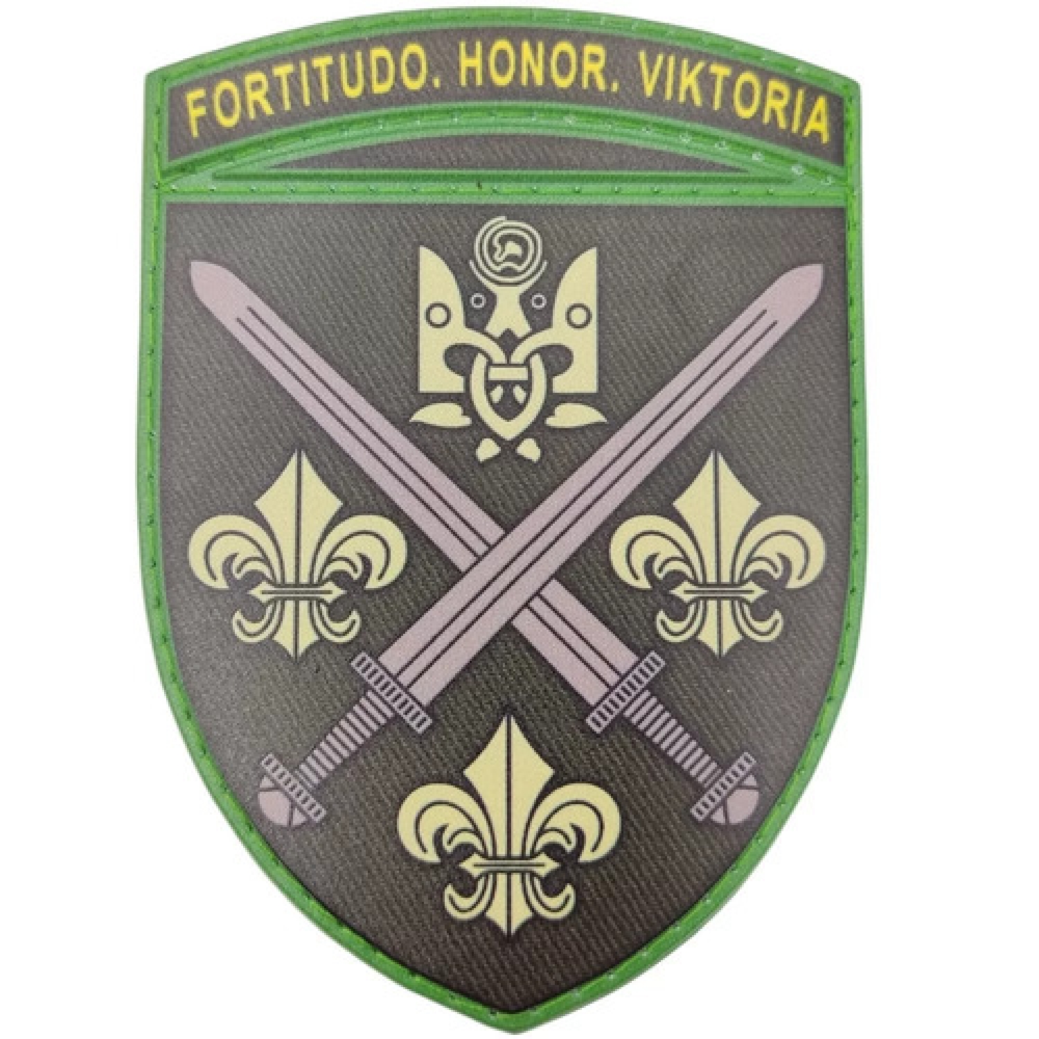 Шеврон ВСУ 155 ОМБр Fortitudo Honor Viktoria 2025 олива