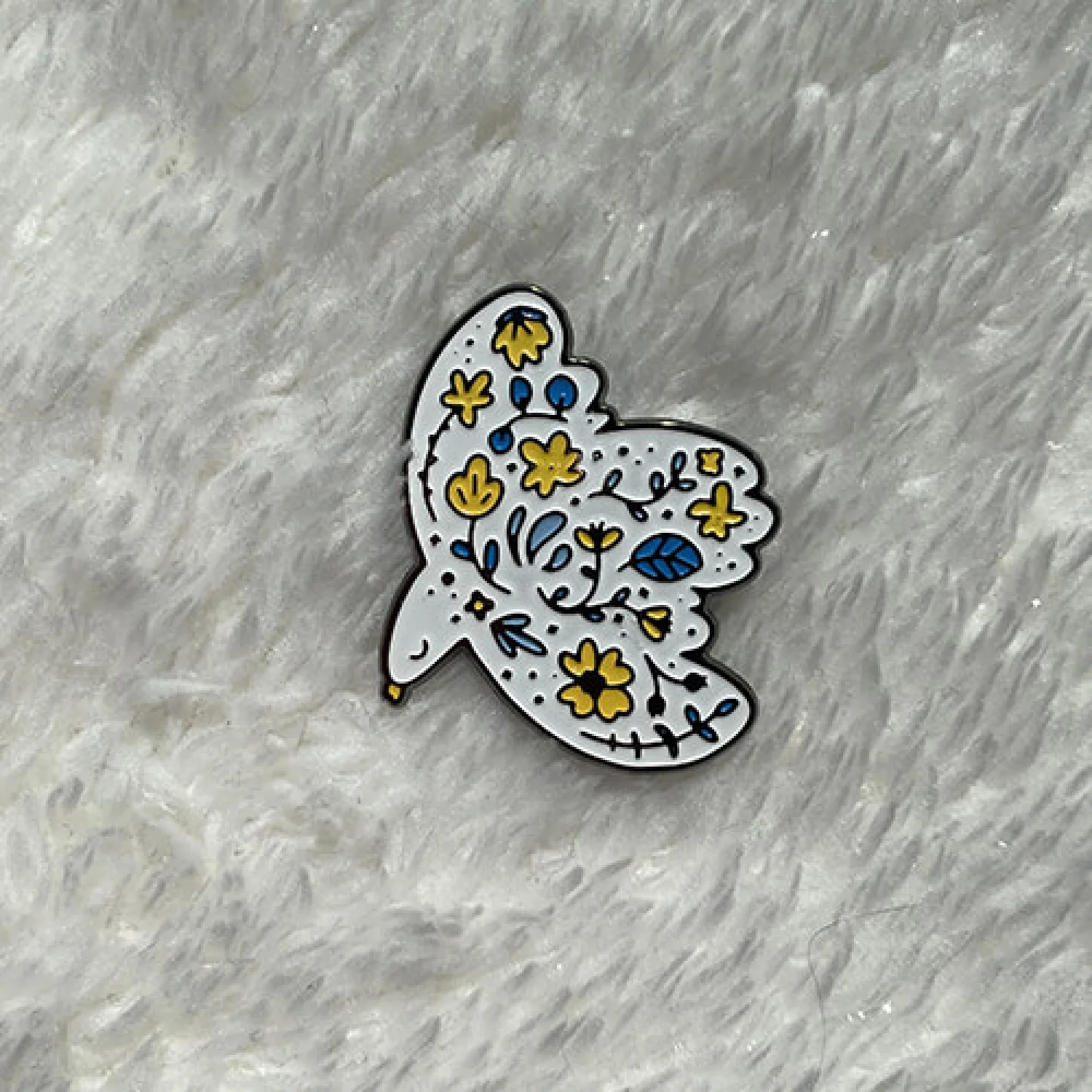 Значок Птичка цветы разноцветные