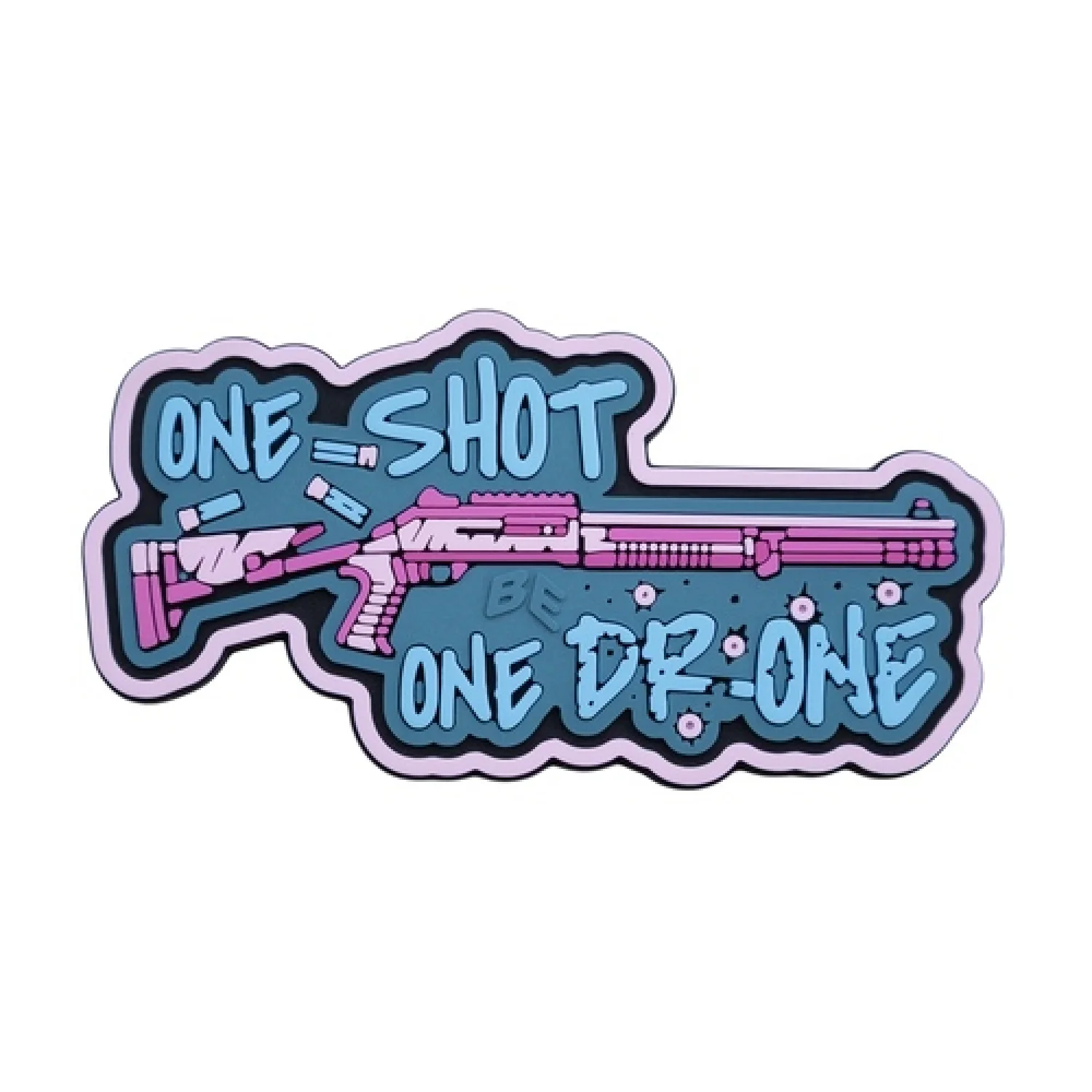 ПВХ Патч (шеврон) «One Shot - One Drone» blue