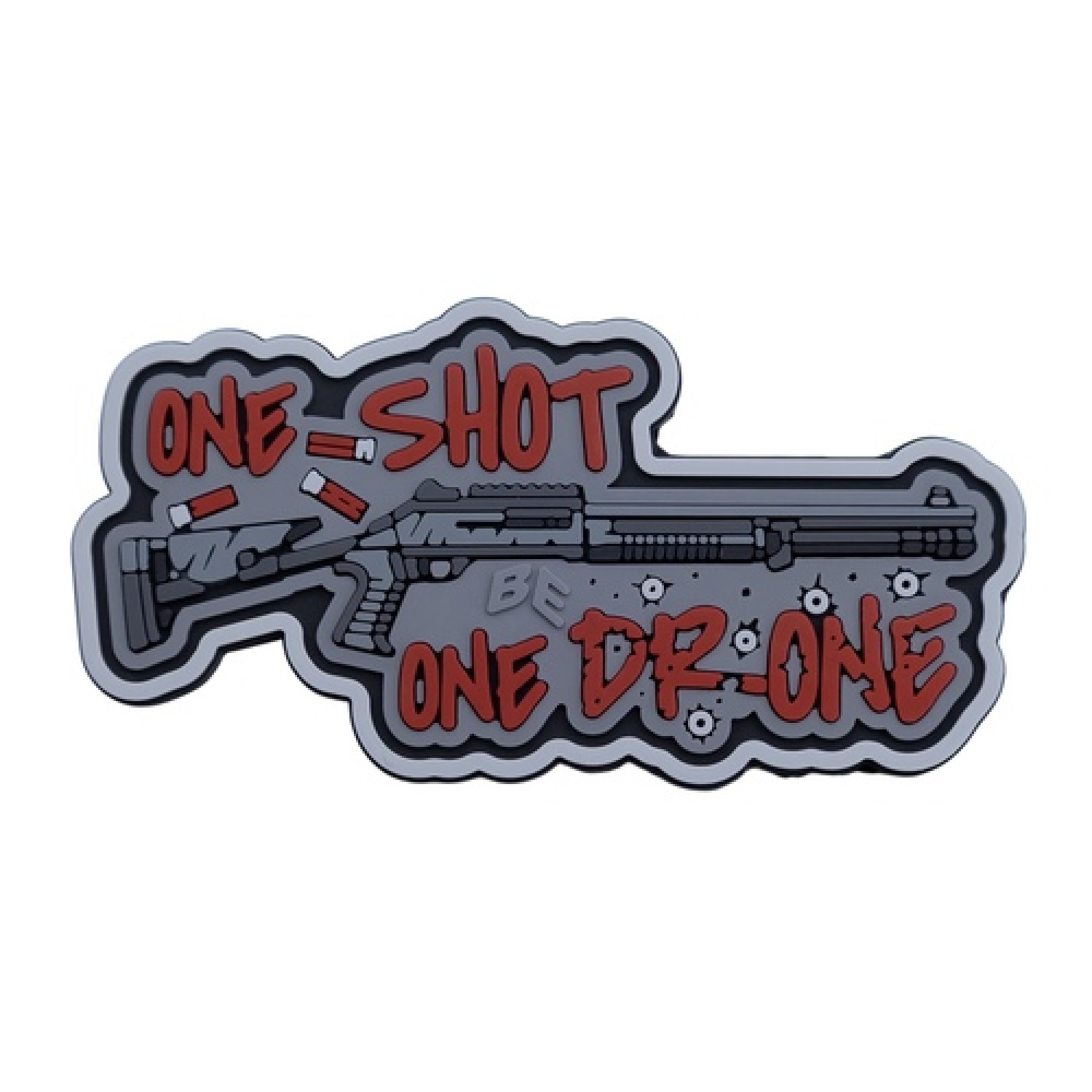 ПВХ Патч (шеврон) «One Shot - One Drone» grey