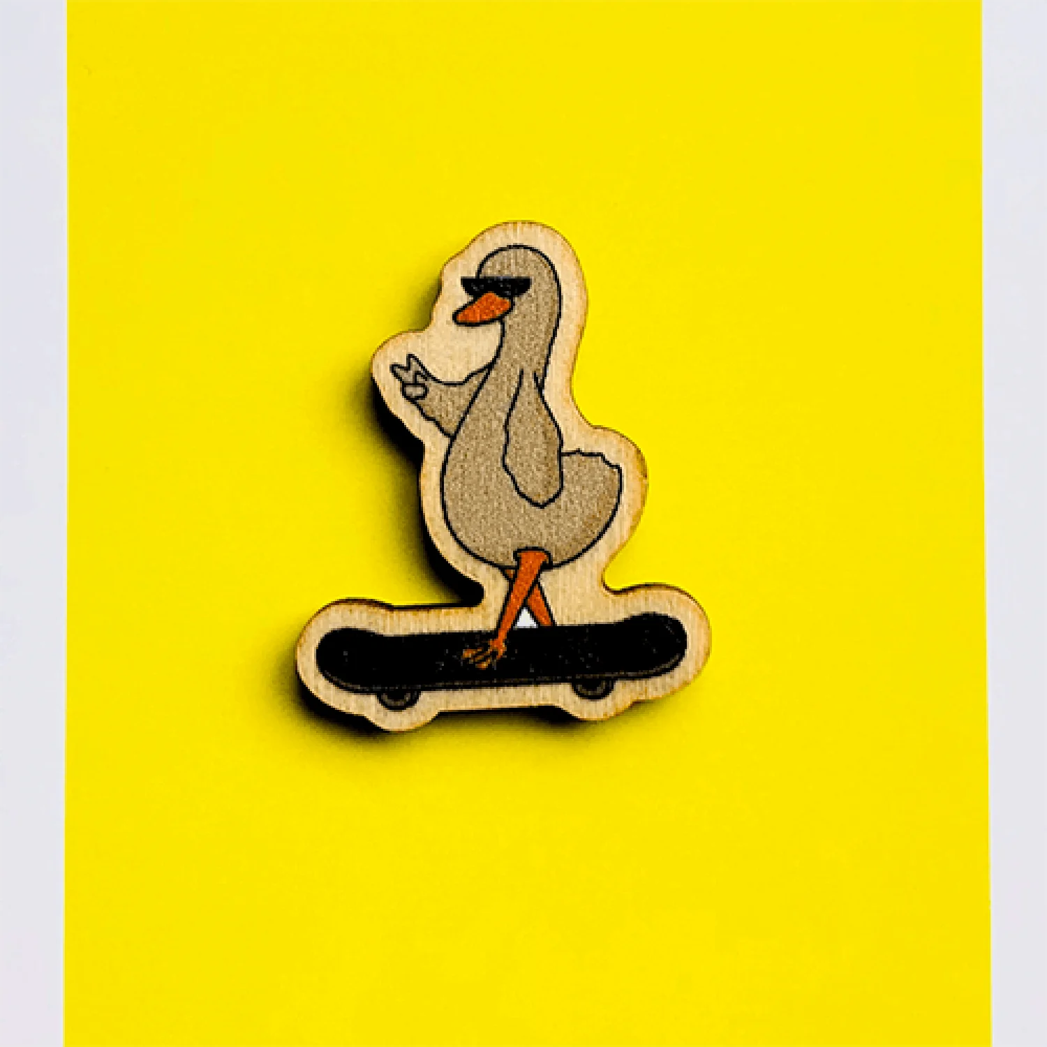 Значок Качка на скейті