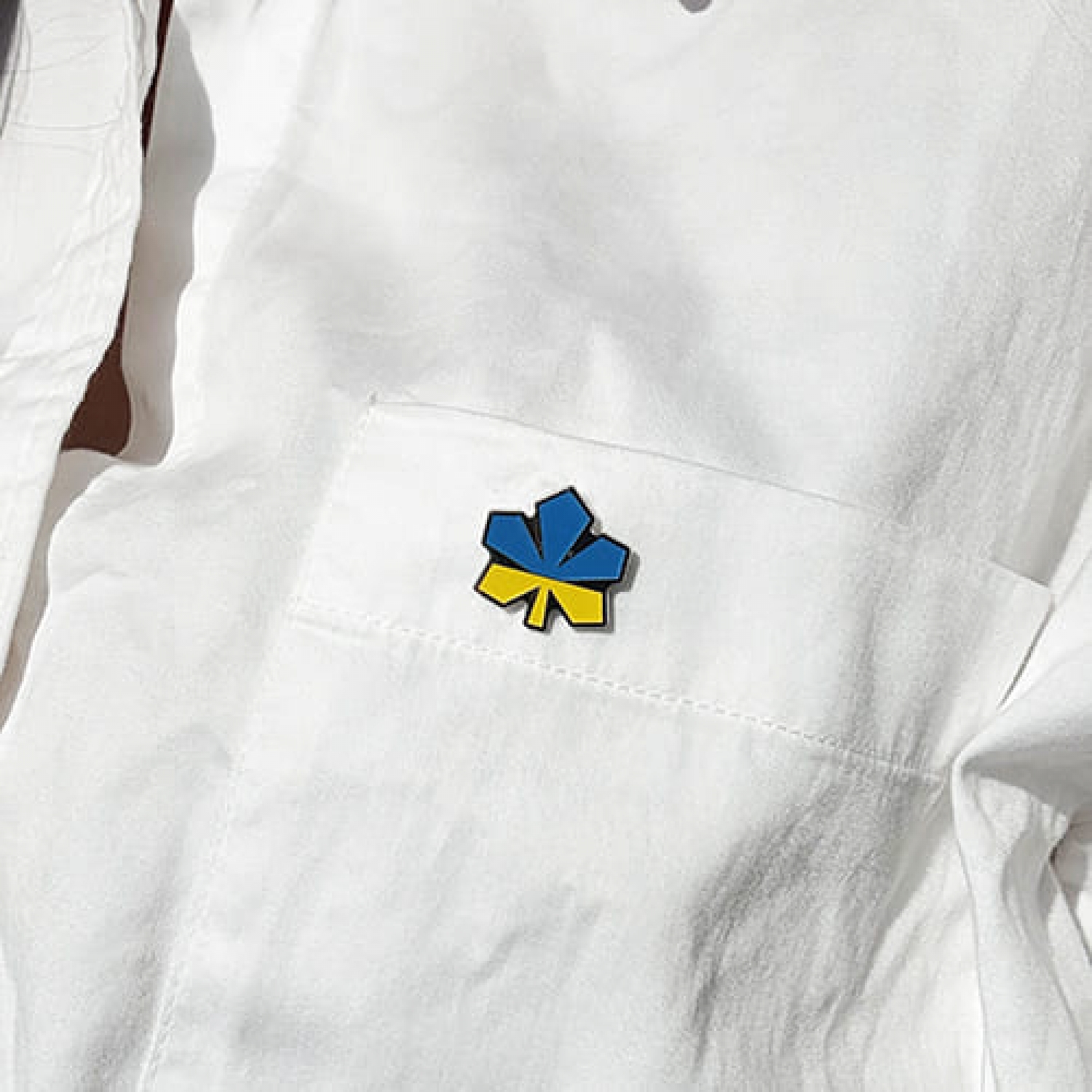 Значок Каштан желто-голубой