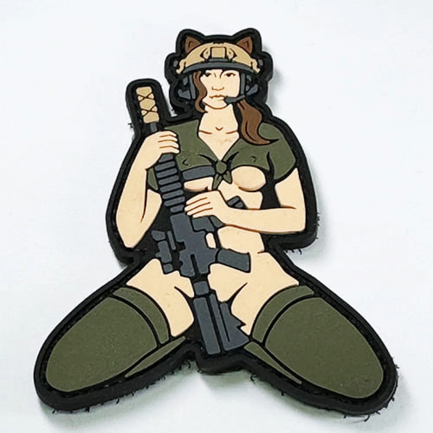 Патч/Шеврон Дівчина-кішка (шатенка)