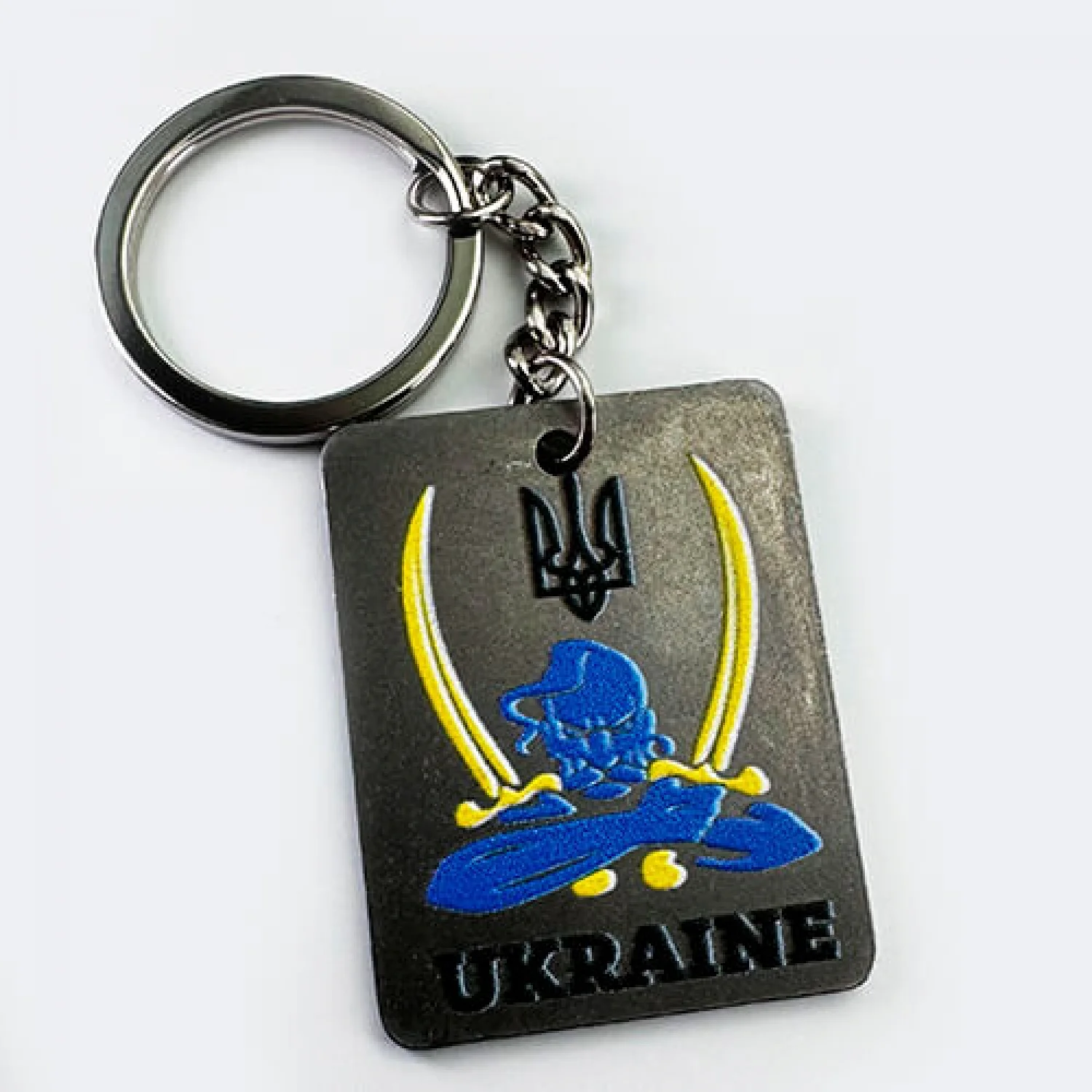 Брелок металевий з друком козак UA