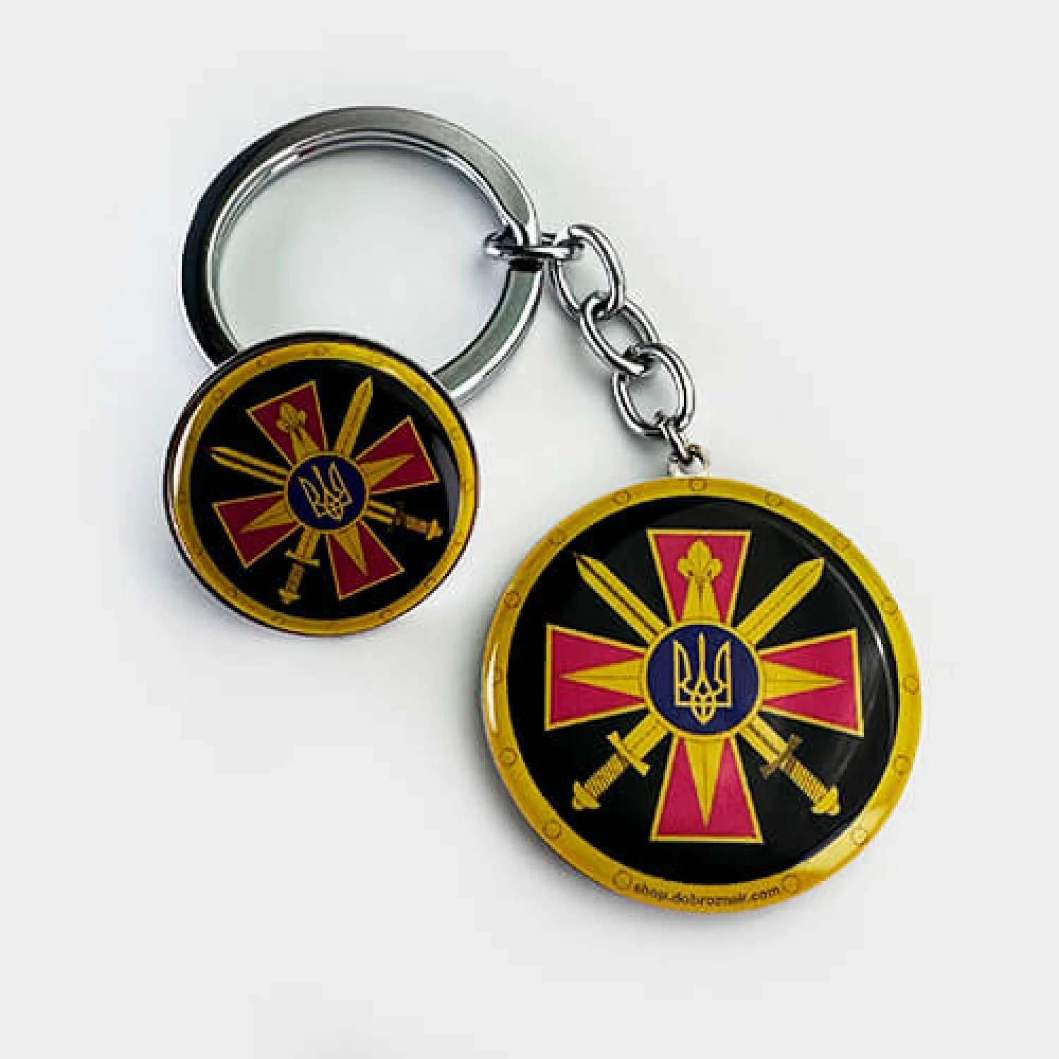Набір значок+брелок коло ГУР