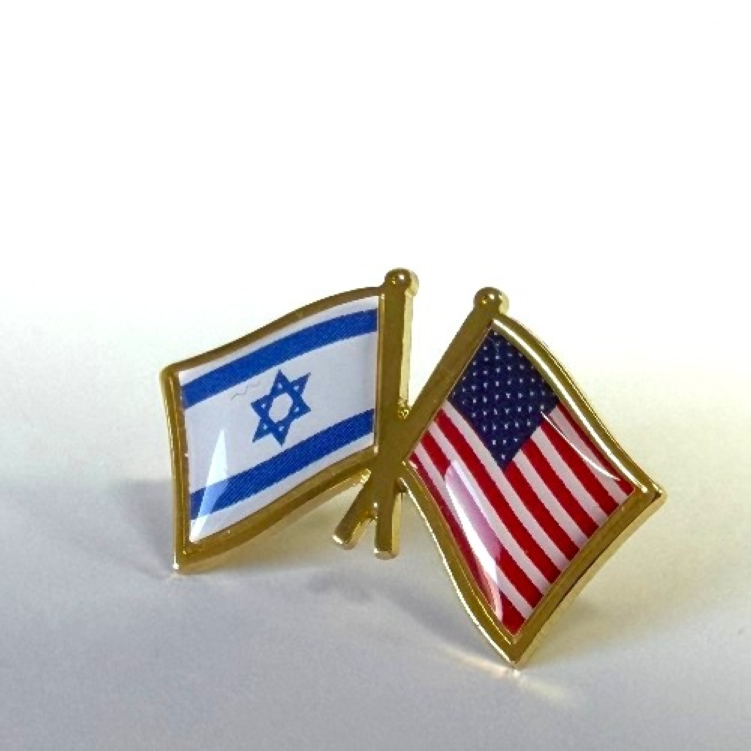 Значок флаги США / Израиль позолота