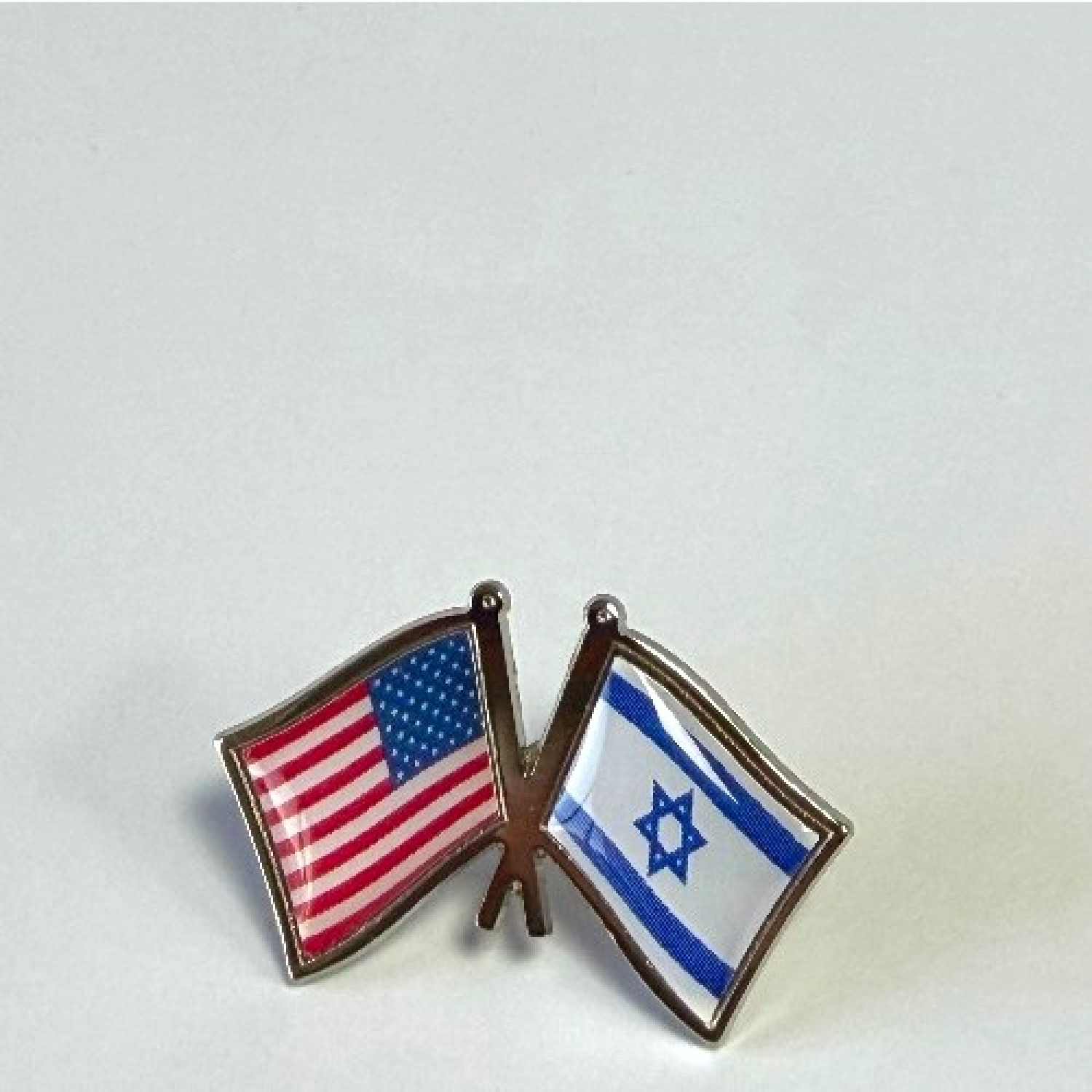 Значок флаги США / Израиль под серебро