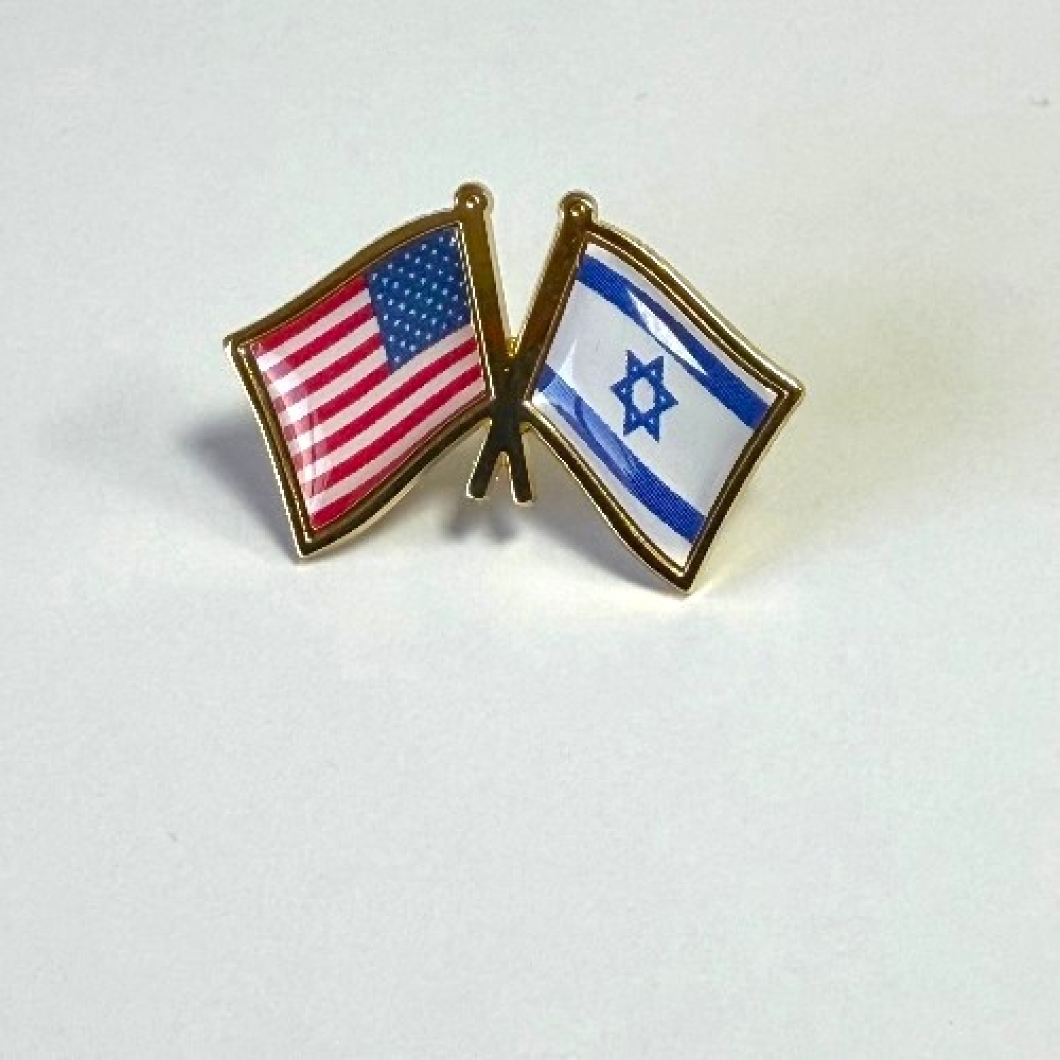 Значок флаги США / Израиль позолота