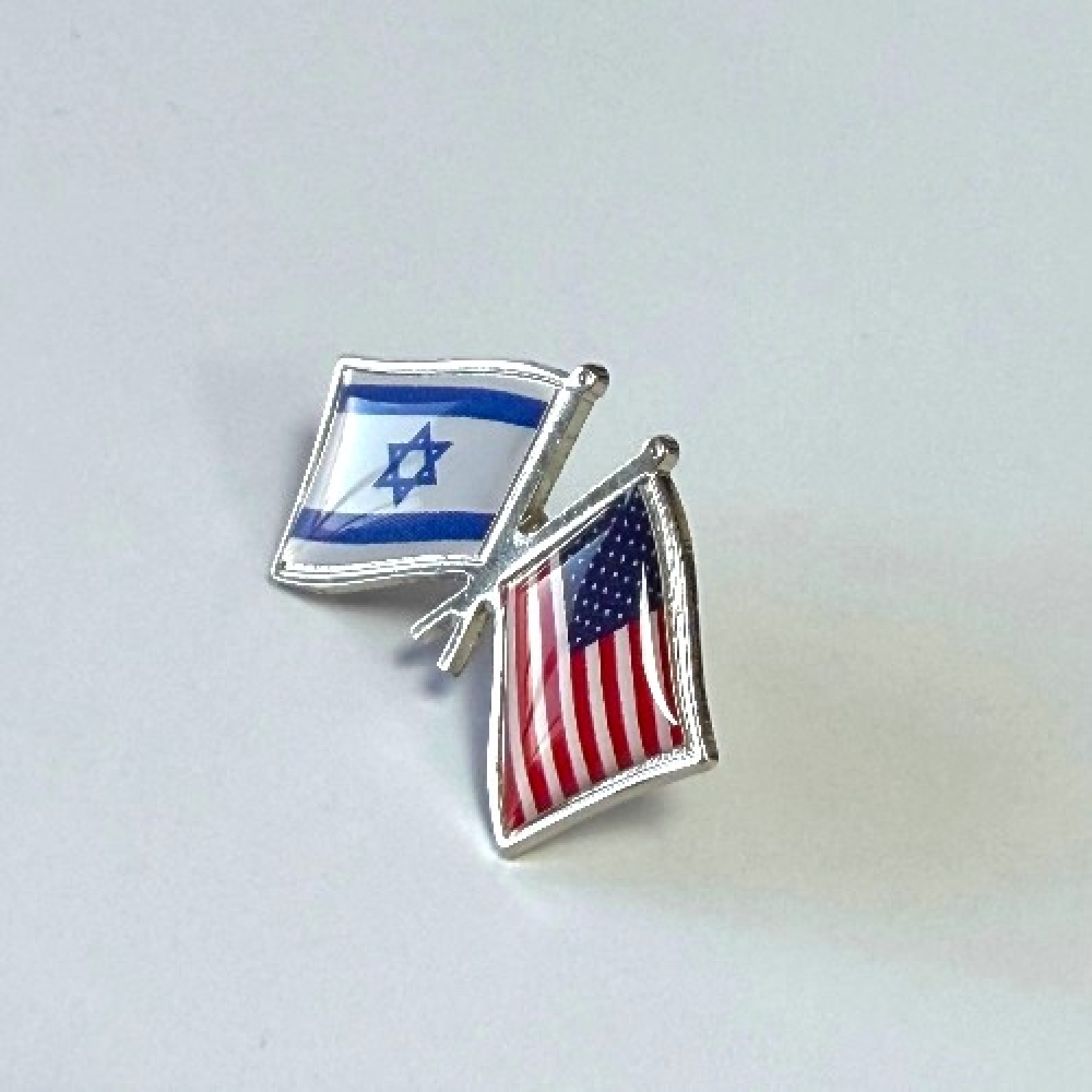 Значок флаги США / Израиль под серебро
